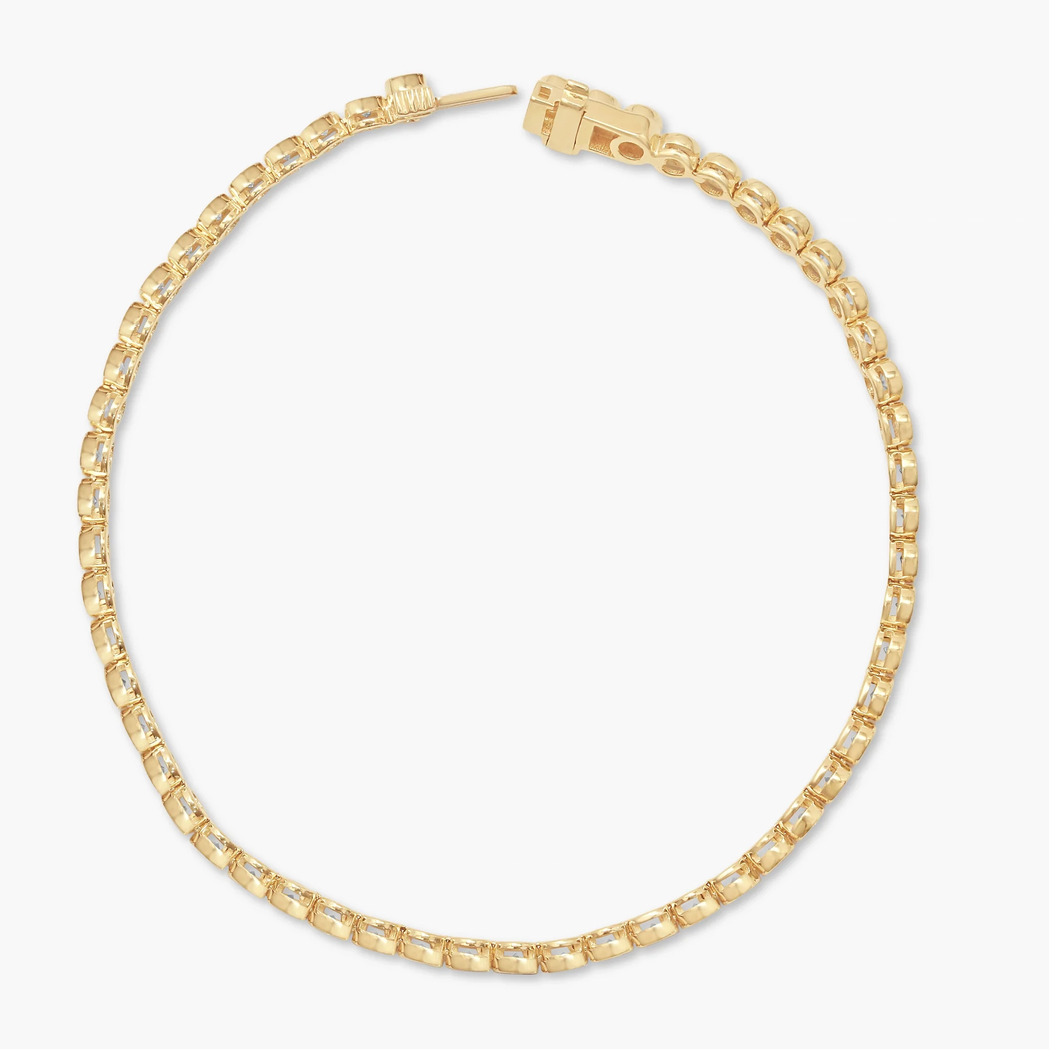 14K Gold Lab Grown Diamond Bezel set Tennis Bracelet-2.00 CT thumbnail 2