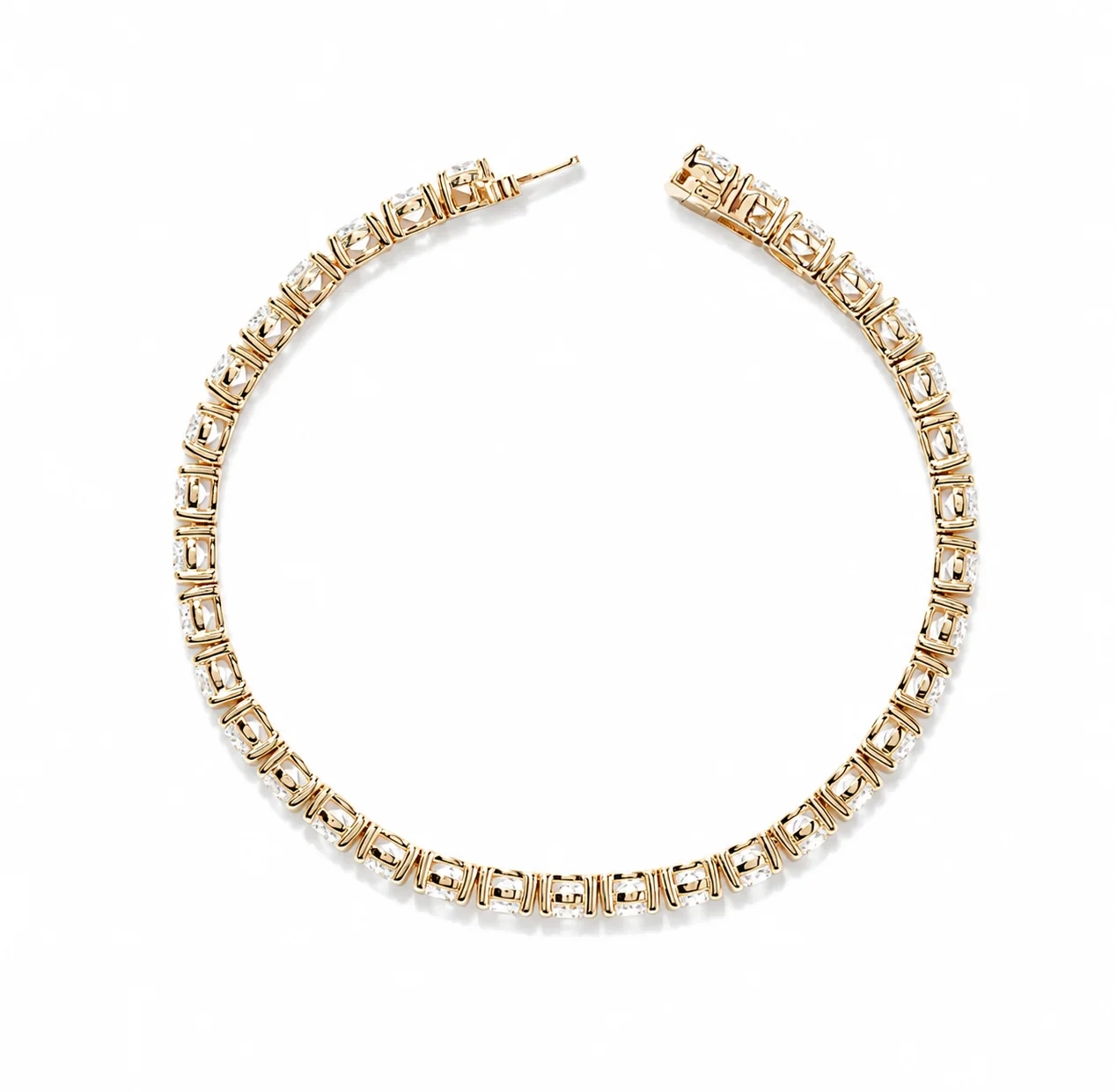 14K Gold Lab Grown Diamond Tennis Bracelet-12.00 ct thumbnail 2
