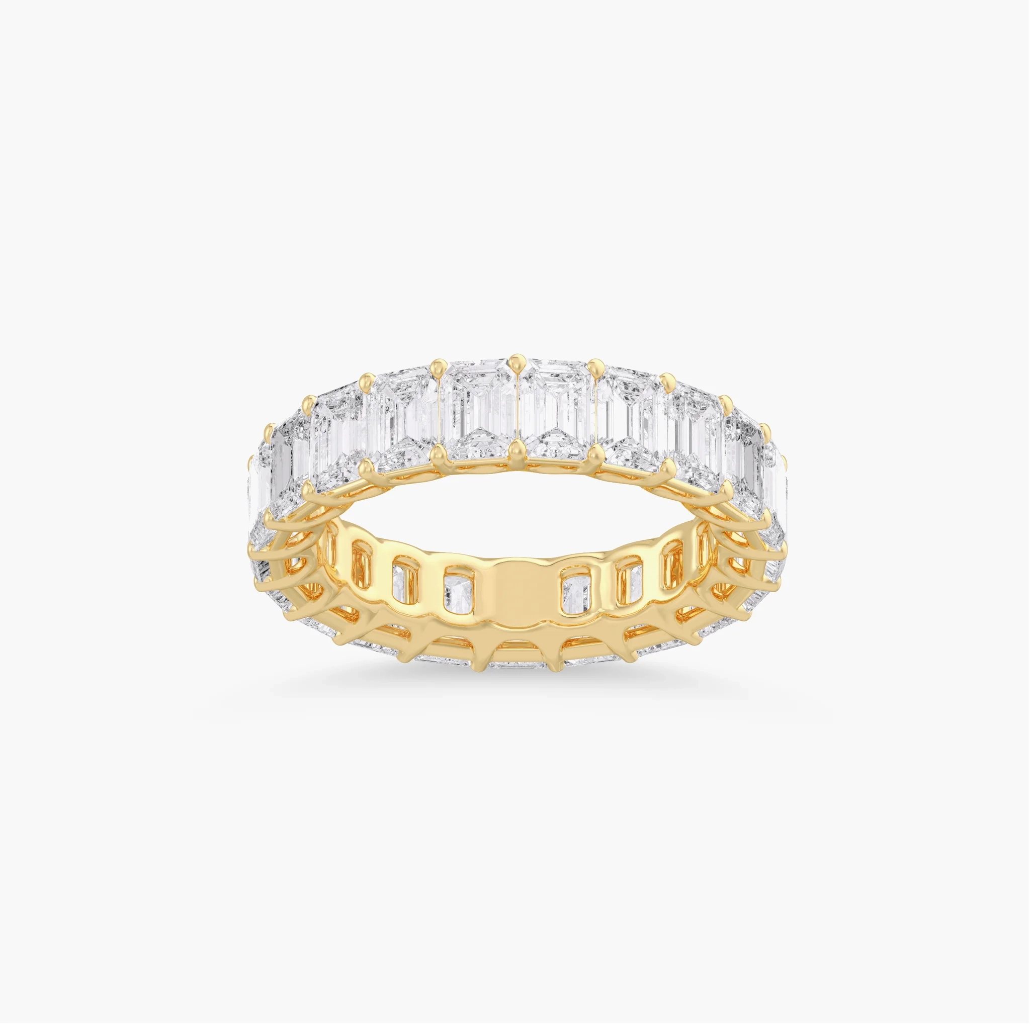 14K Lab Grown Emerald Diamond Eternity Band - 5.0 ct thumbnail 4