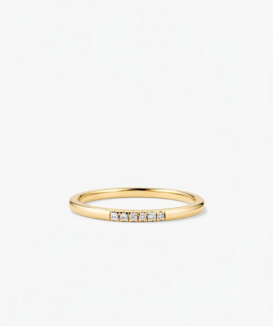 14K Gold Diamond pave Line Ring product image