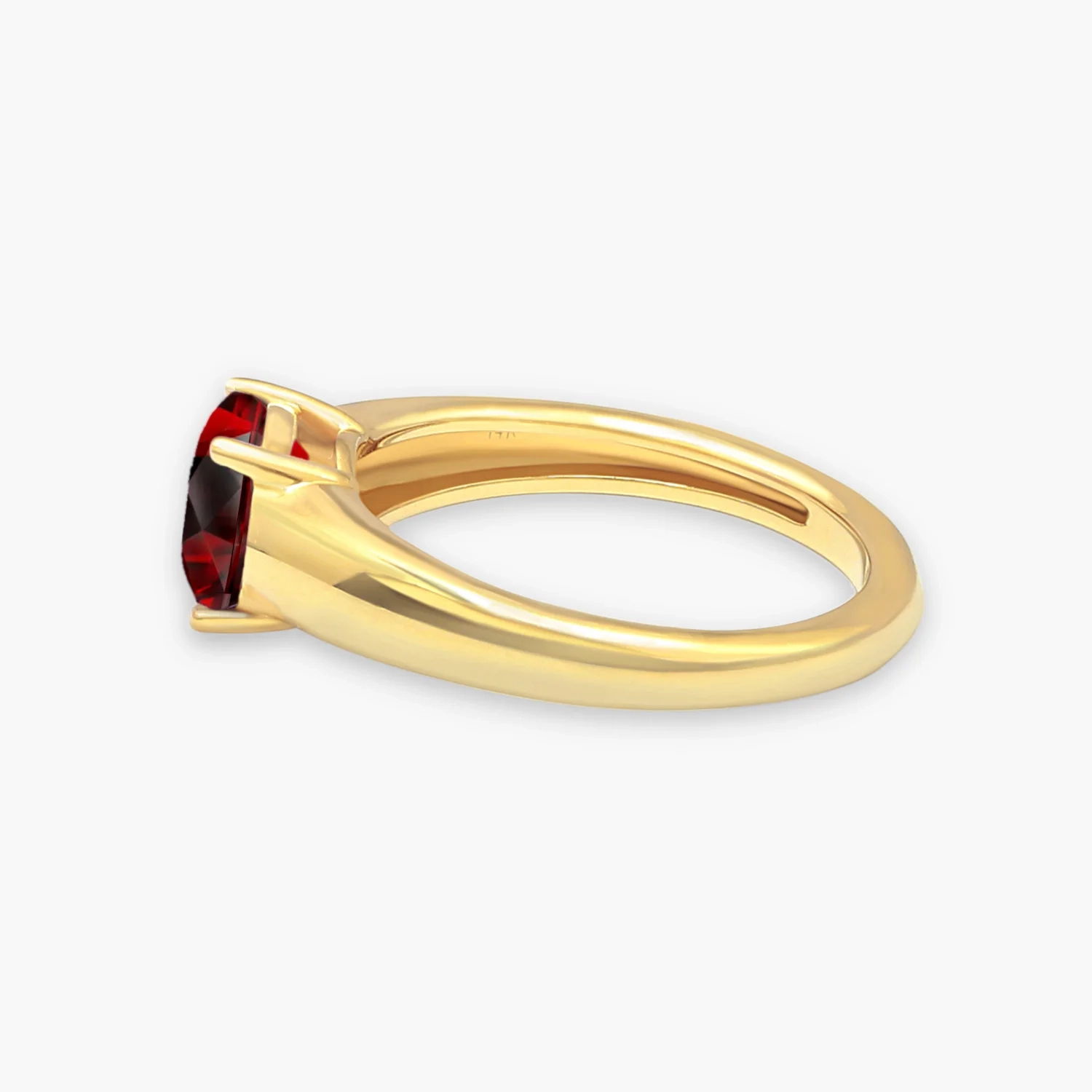 14K Gold Gemstone bold Ring - Garnet thumbnail 4