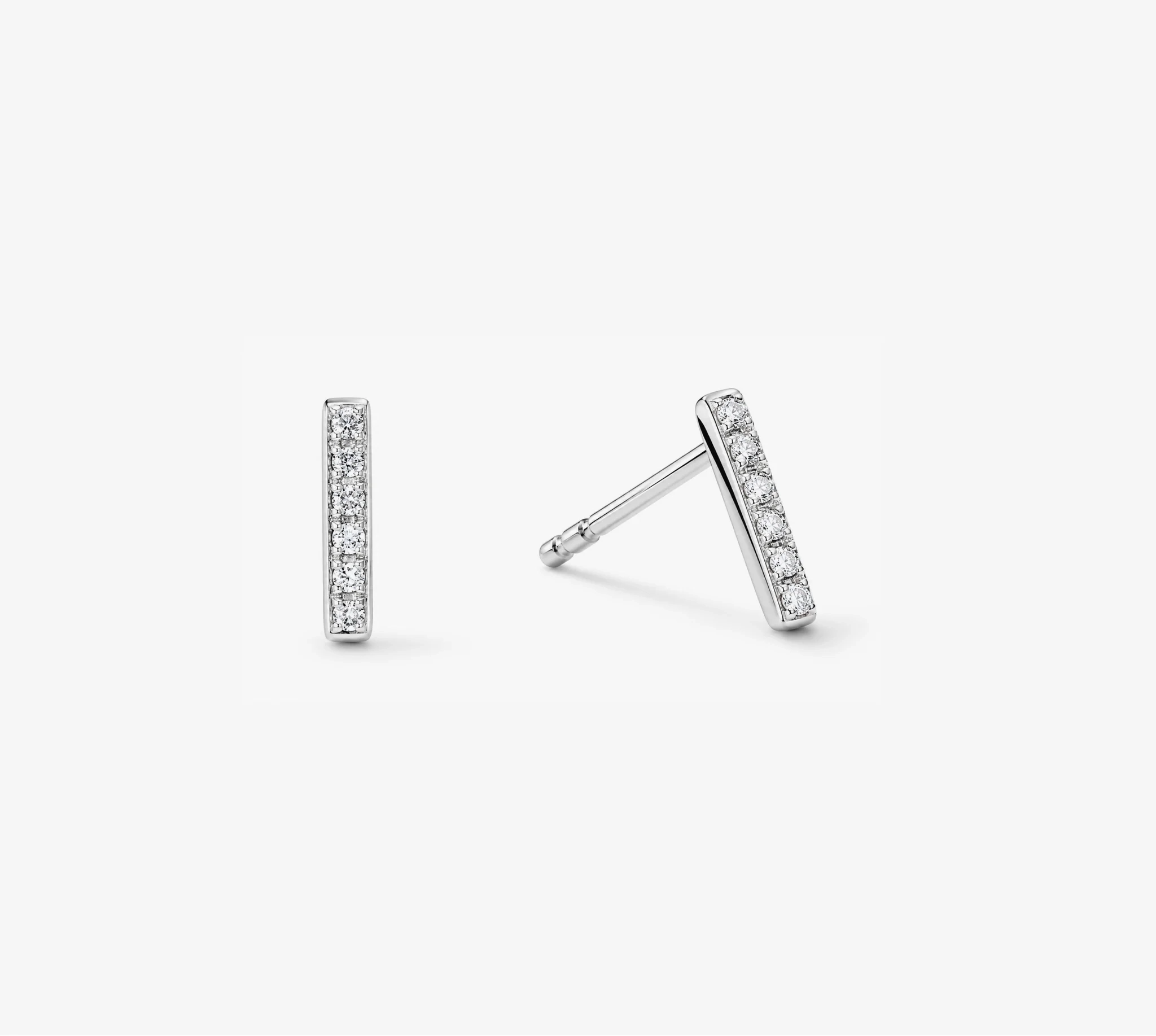 14K gold Natural Diamond line studs product image 1