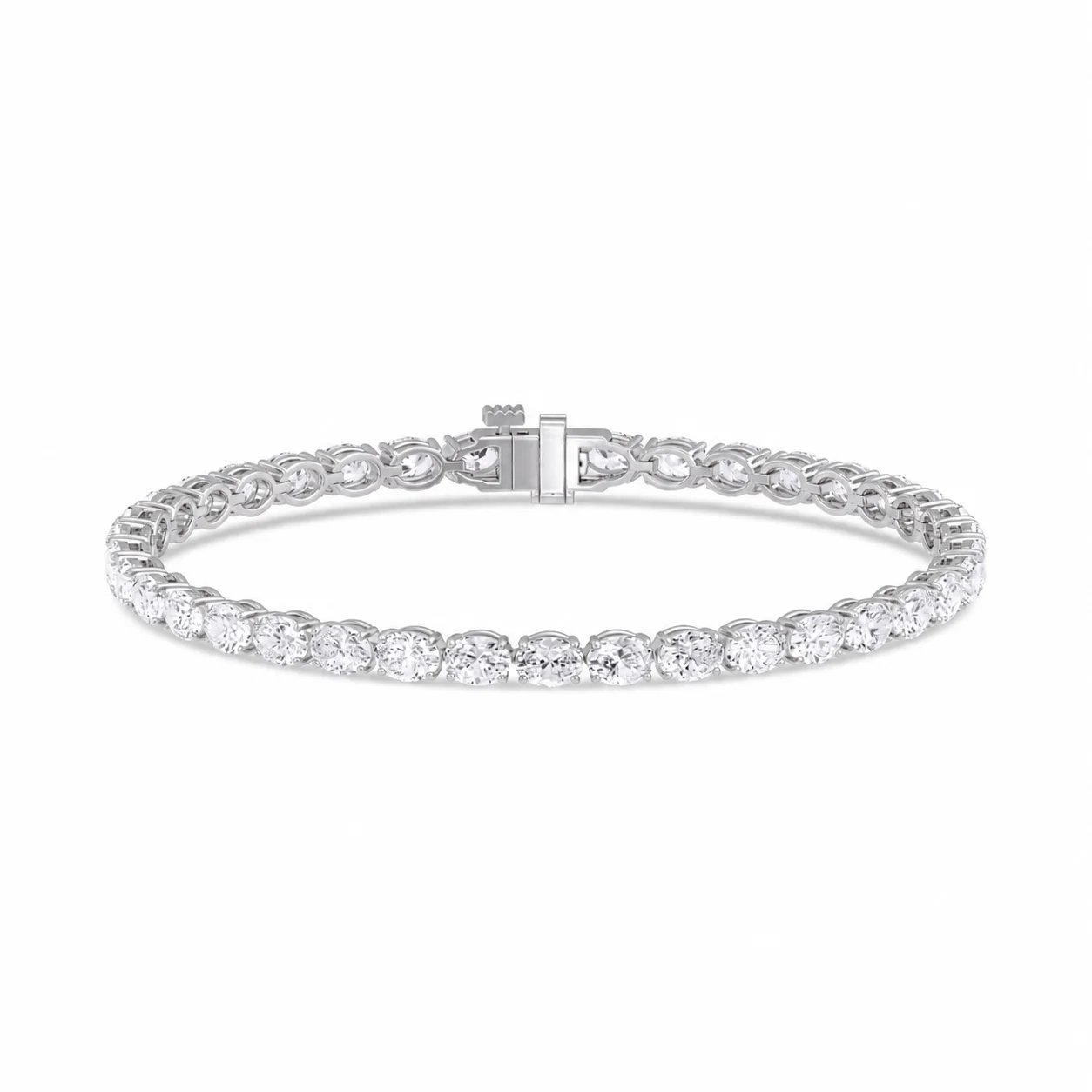 14KT Gold Oval Lab Grown Diamond Tennis Bracelet-7.00 ct product image 1