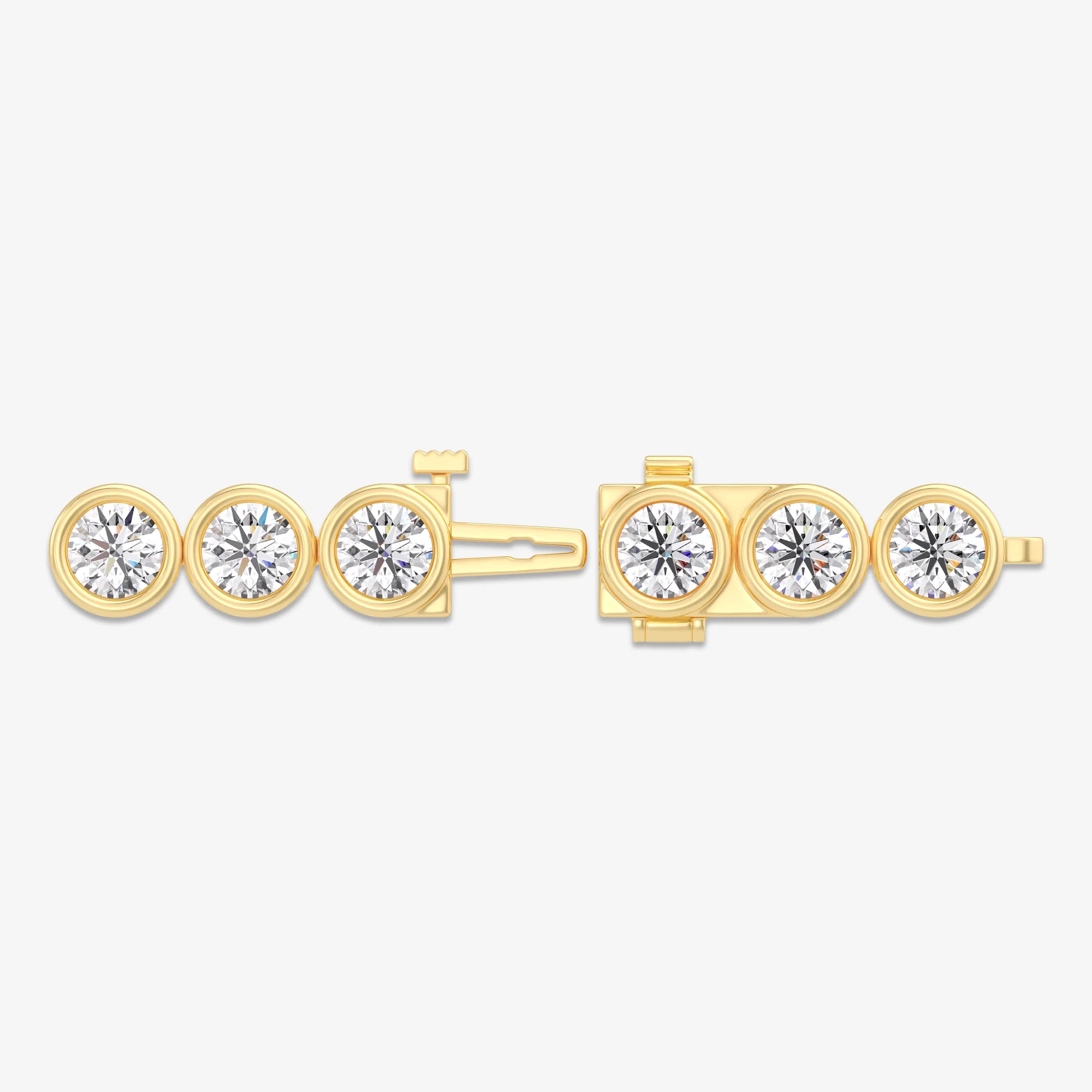 14K Gold Lab Grown Diamond Bezel set Tennis Bracelet-10.00 CT thumbnail 4