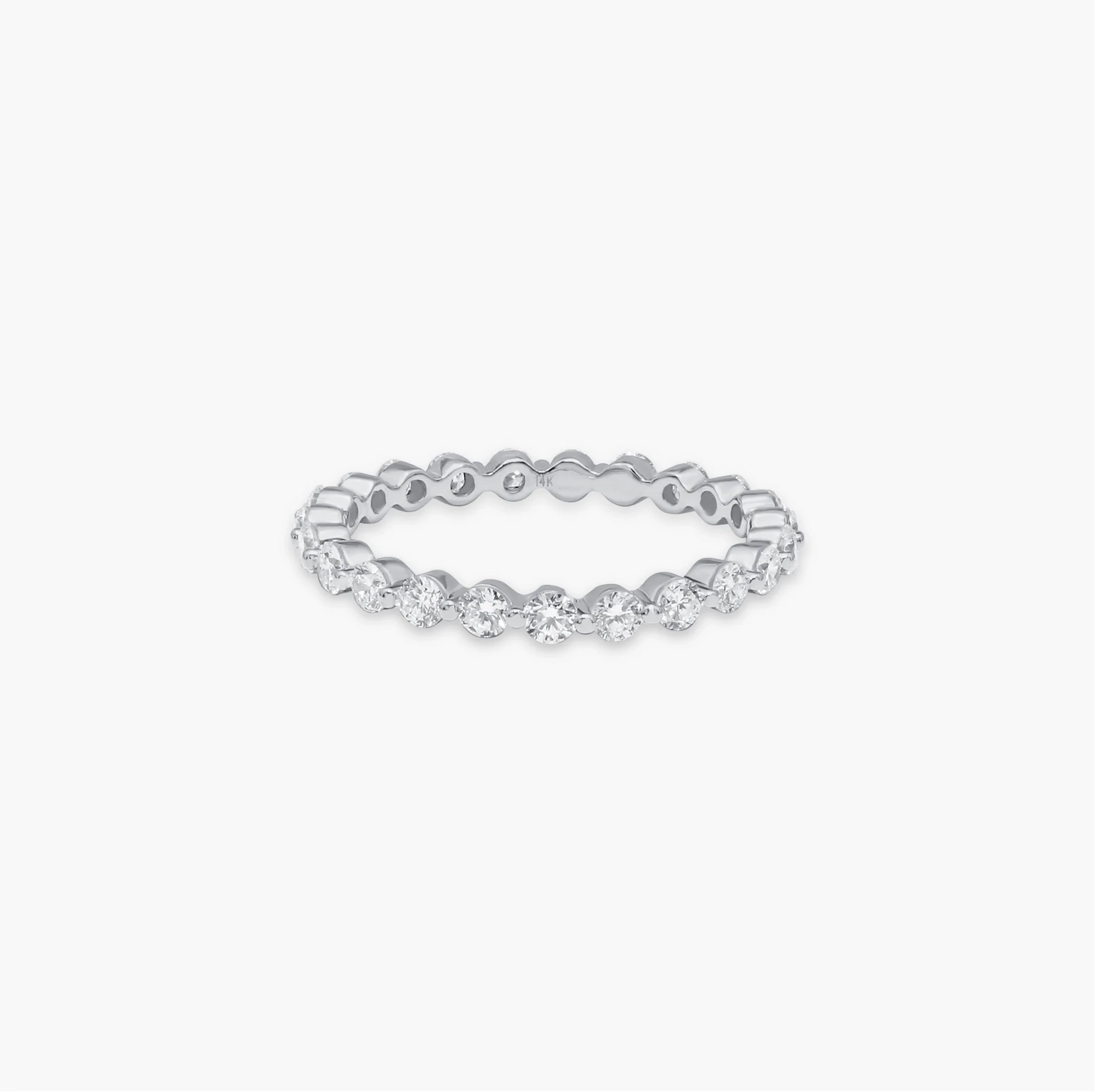 14K Lab Grown Diamond Single Shared Prong Full Eternity Band product image 1