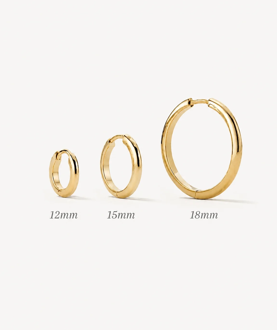 14K Gold Classic Everyday Hoops - 15 mm thumbnail 4