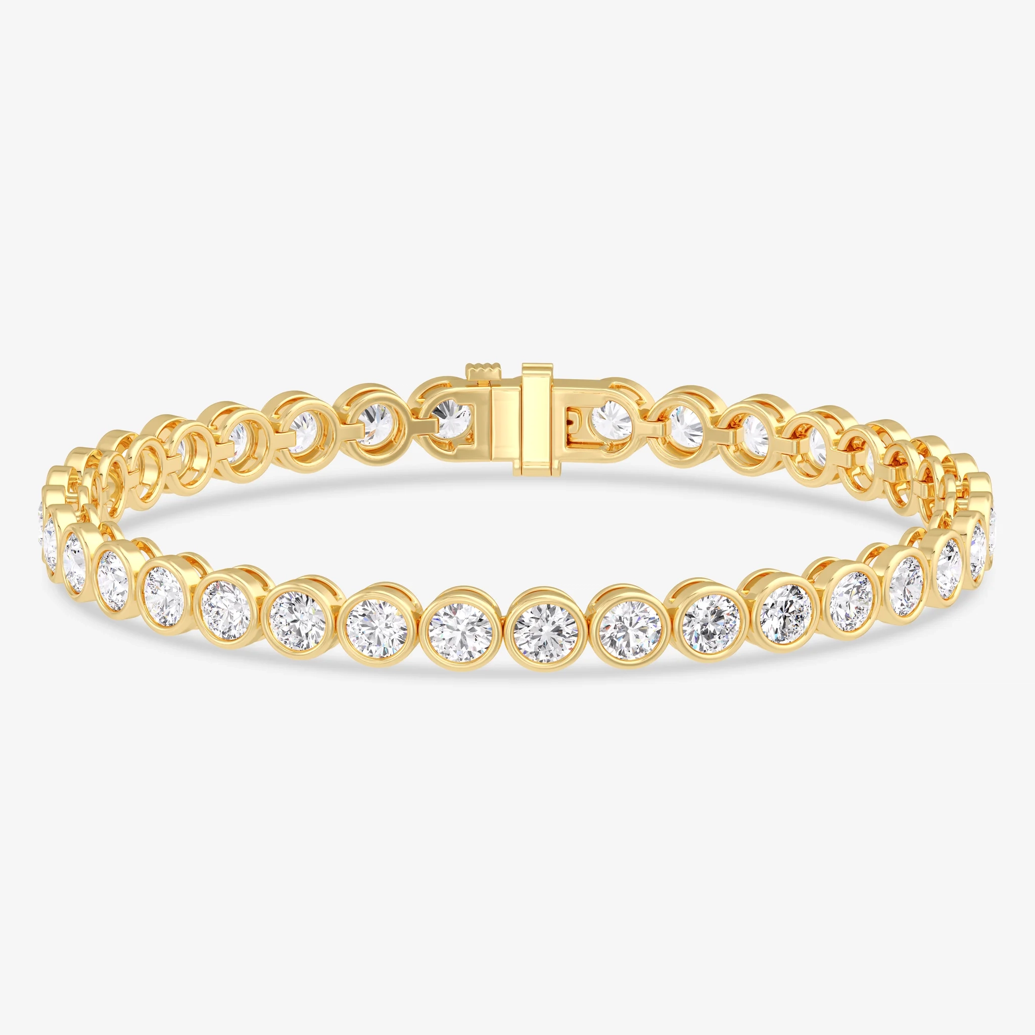 14K Gold Lab Grown Diamond Bezel set Tennis Bracelet-7.00 CT product image 1