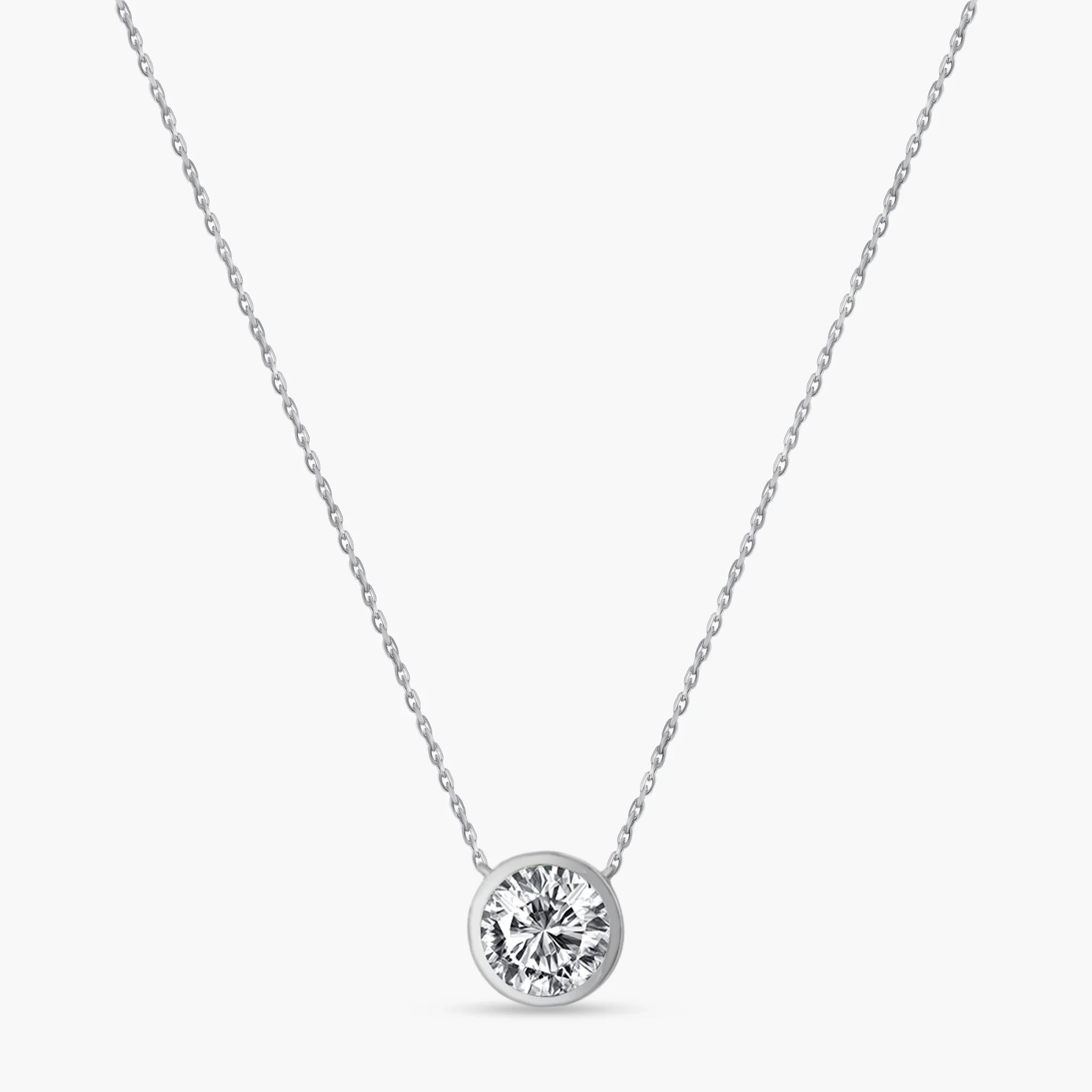 14K Gold Lab Grown Diamond Bezel set Necklace-0.50 ct product image 1