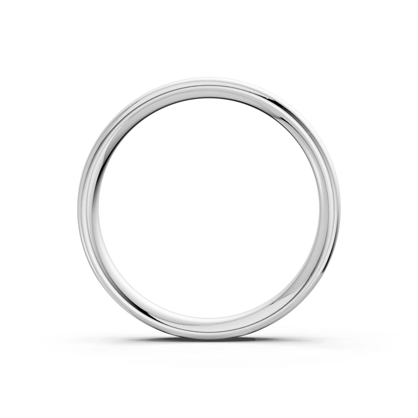 14K Low Dome Plain Gold Band - 4 mm thumbnail 4
