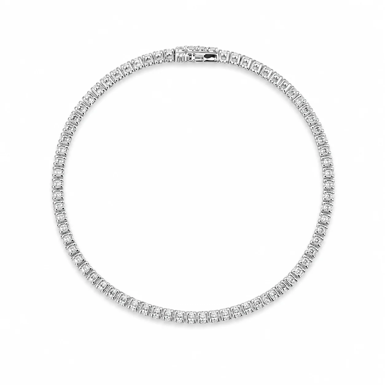 14K Gold Lab Grown Diamond Tennis Bracelet-3.00 ct thumbnail 4