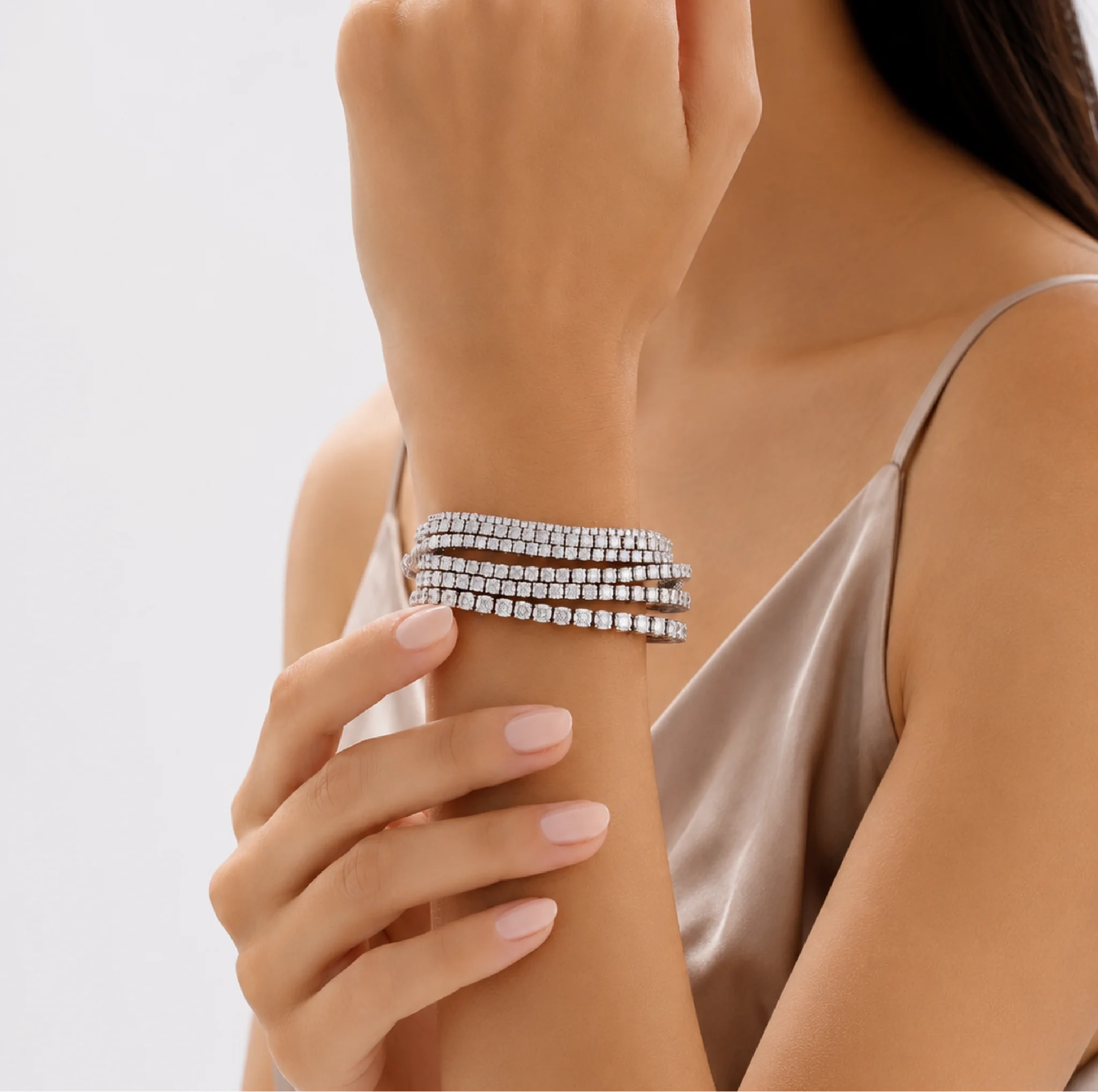 14K Gold Lab Grown Diamond Tennis Bracelet-10.00 ct thumbnail 6