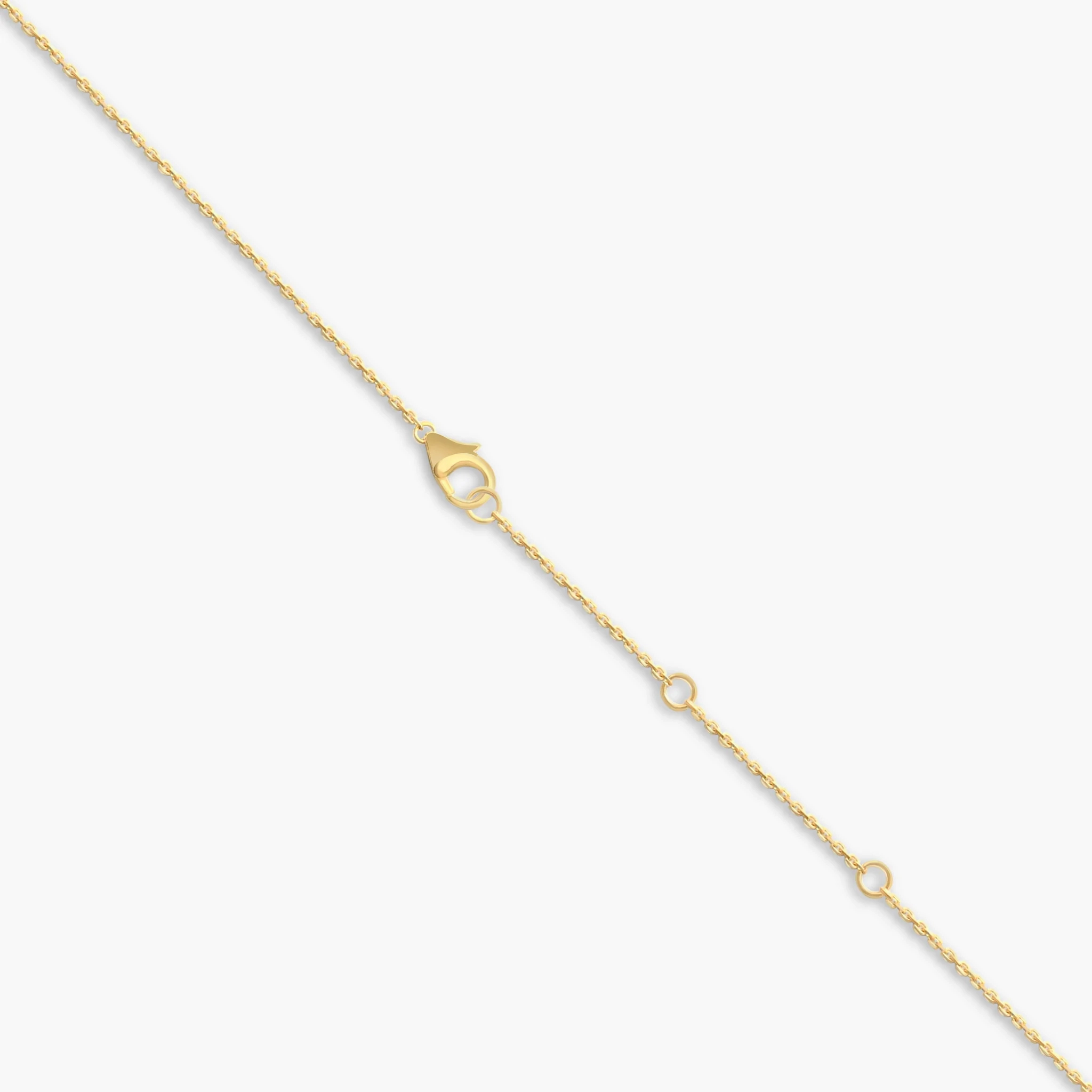 14 KT gold Lab-Grown Smiley bar necklace-1.00 ct thumbnail 6