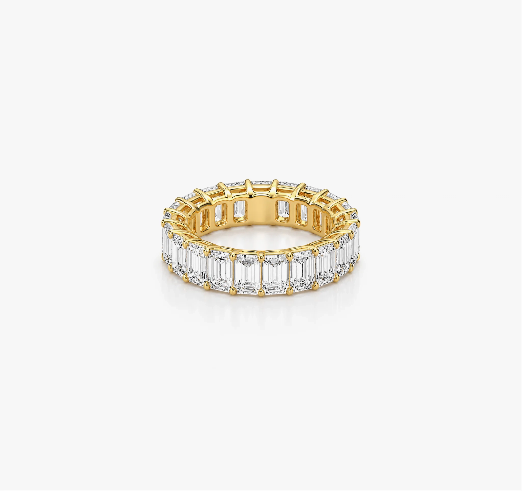 14K Lab Grown Emerald Diamond Eternity Band - 5.0 ct product image 1