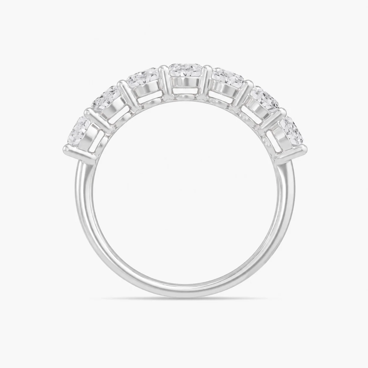 14K LAB Grown Oval Diamond Seven Stone Band - 2.00 ct thumbnail 3