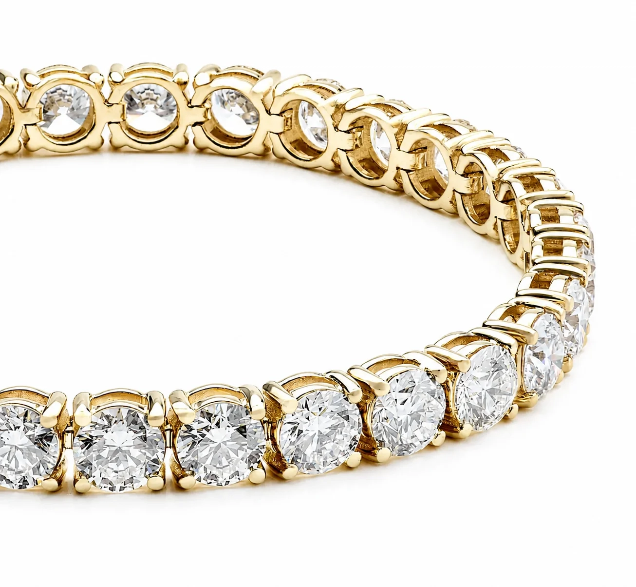 14K Gold Lab Grown Diamond Tennis Bracelet-15.00 ct thumbnail 2