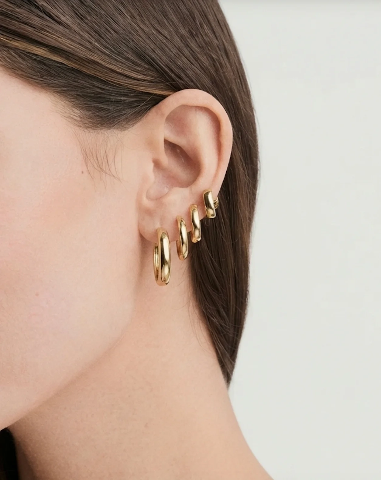 14K Gold Bold Hoops - 22 mm thumbnail 3