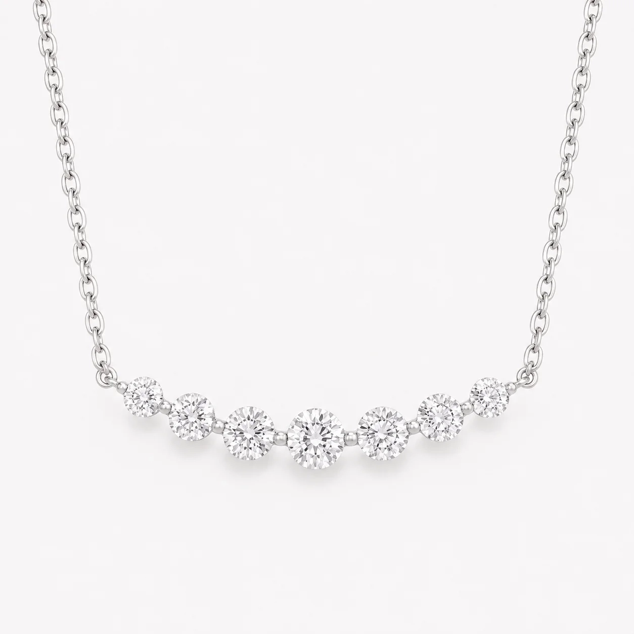 14 KT gold Lab-Grown Smiley bar necklace-0.50 ct product image 1