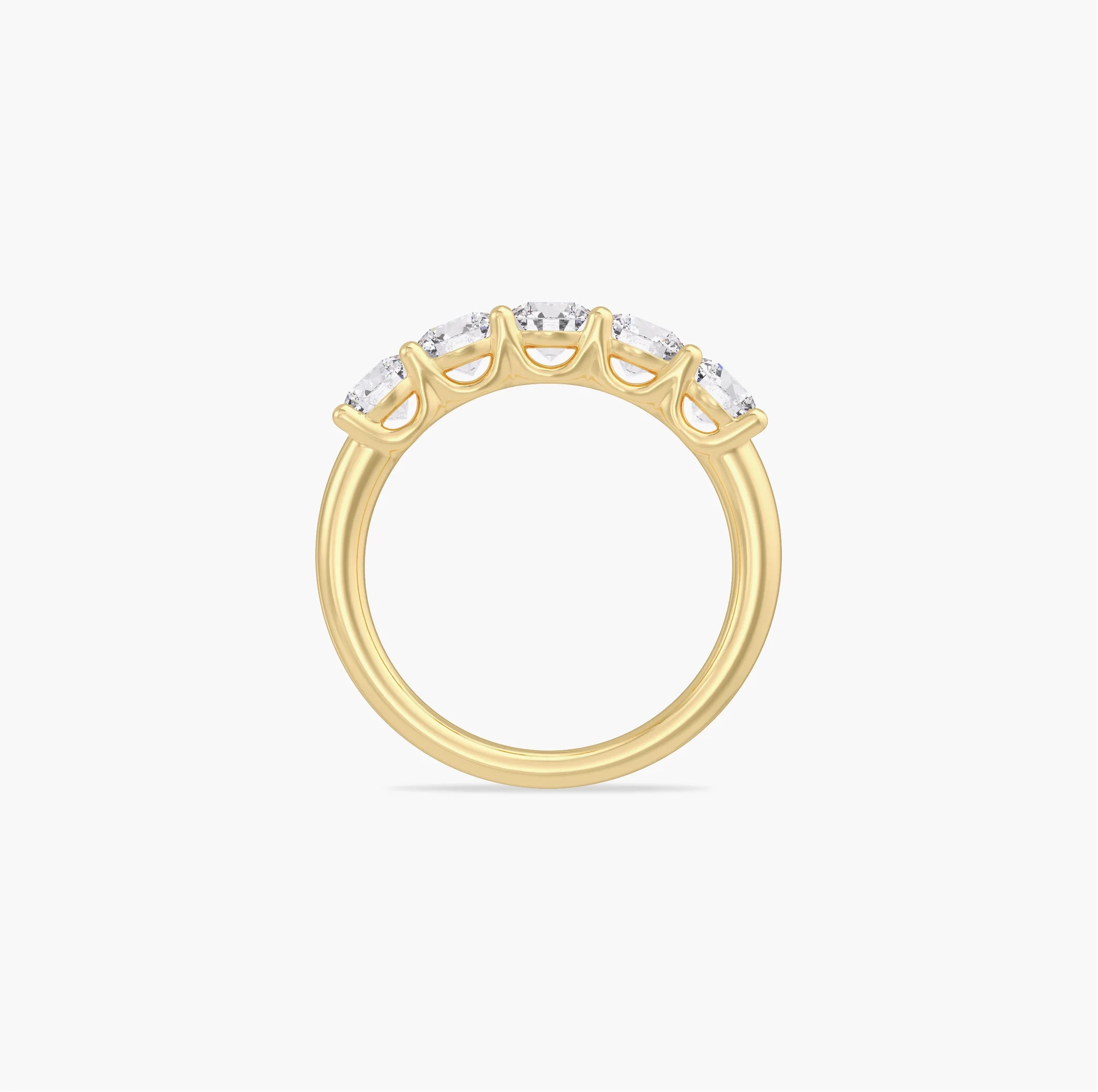 14K Lab Grown Diamond Five Stone Band - 1.50 ct thumbnail 4
