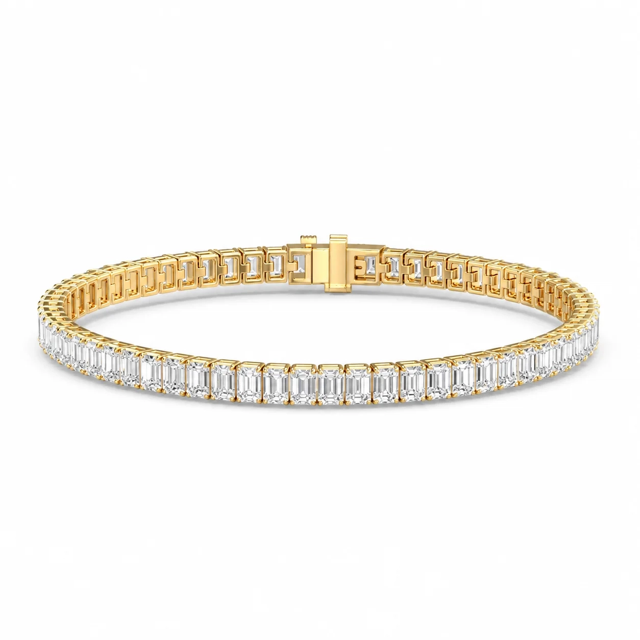 14K Gold Emerald-cut Lab Grown Diamond Tennis Bracelet-9.00 ct product image 1