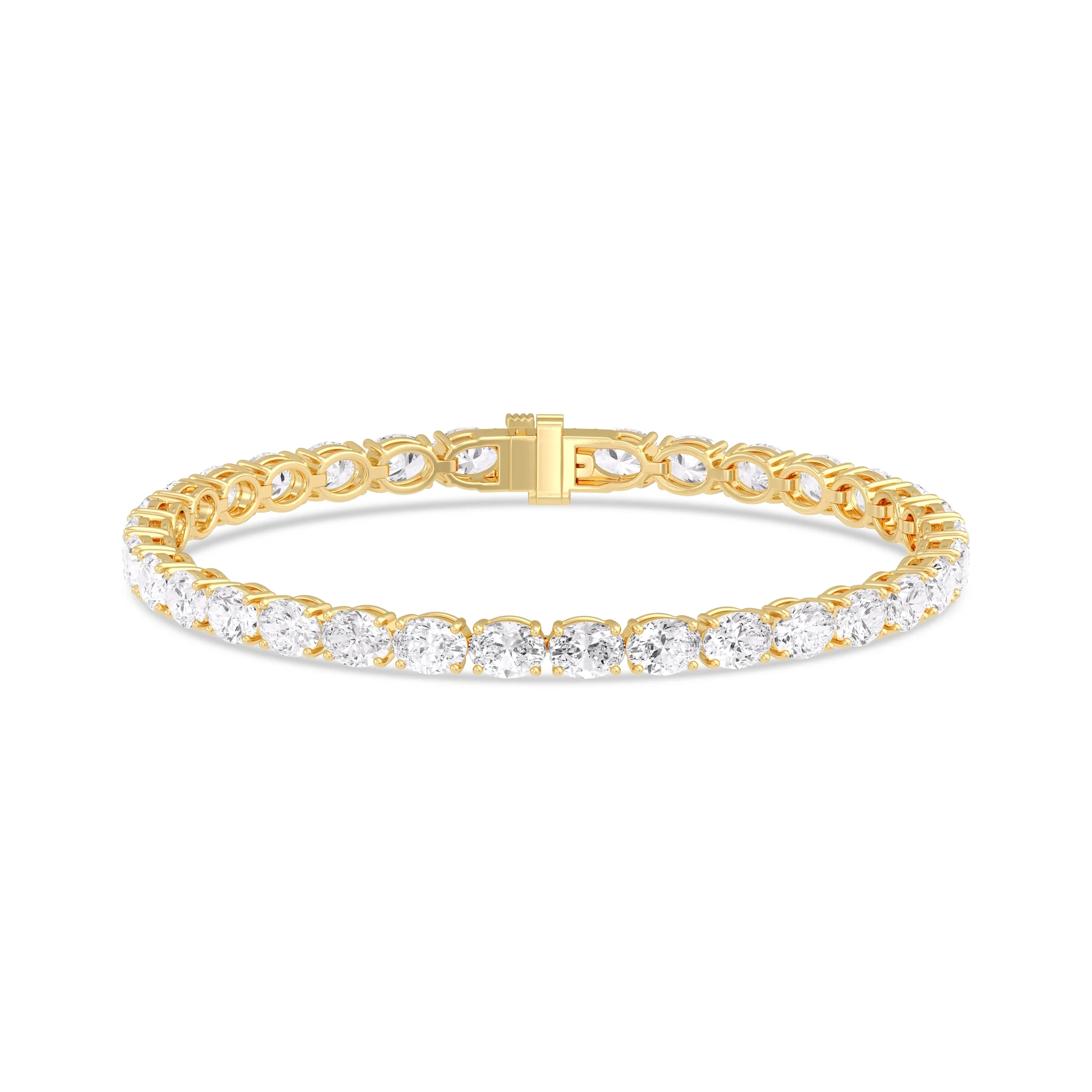 14KT Gold Oval Lab Grown Diamond Tennis Bracelet-10.00 ct product image