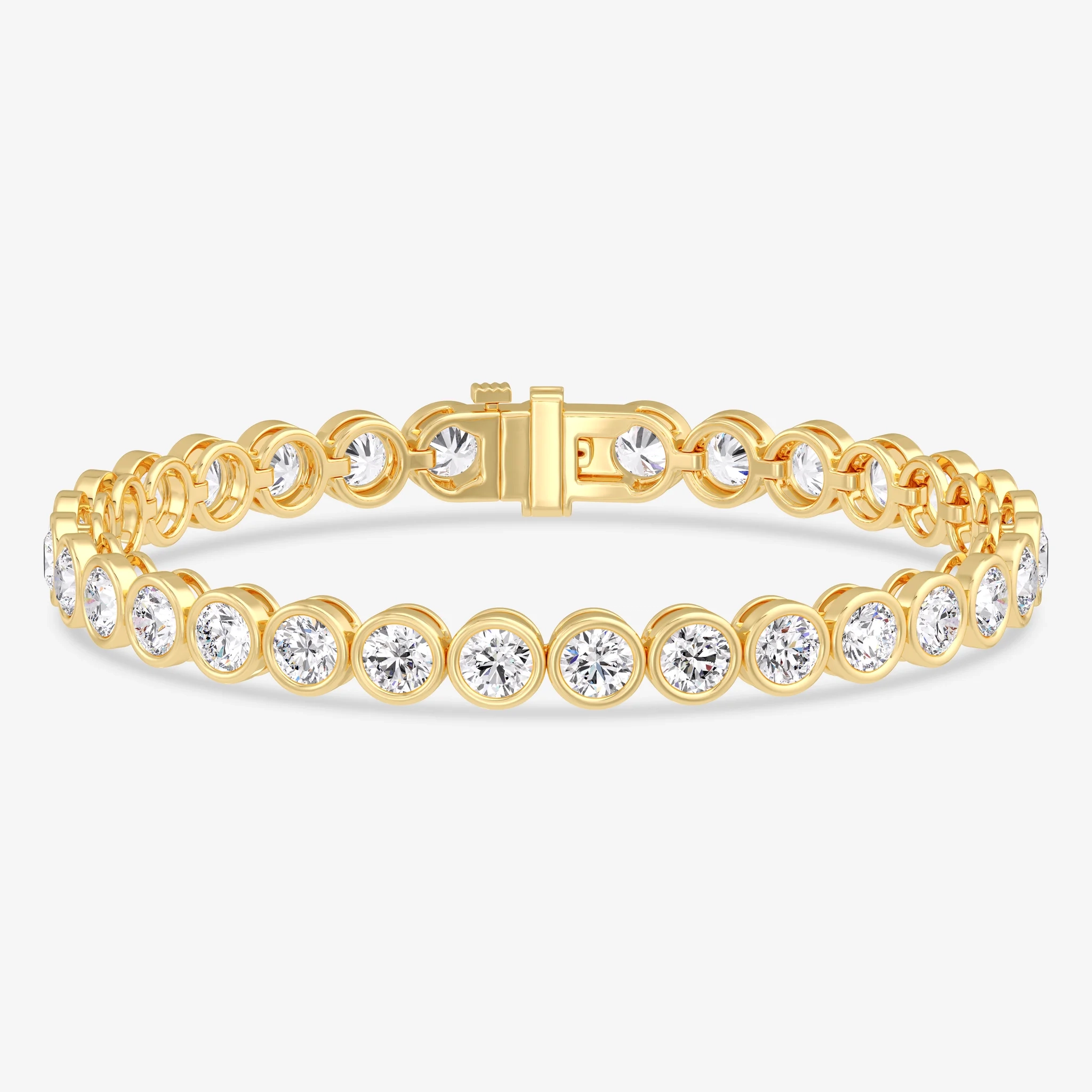 14K Gold Lab Grown Diamond Bezel set Tennis Bracelet-10.00 CT product image 1