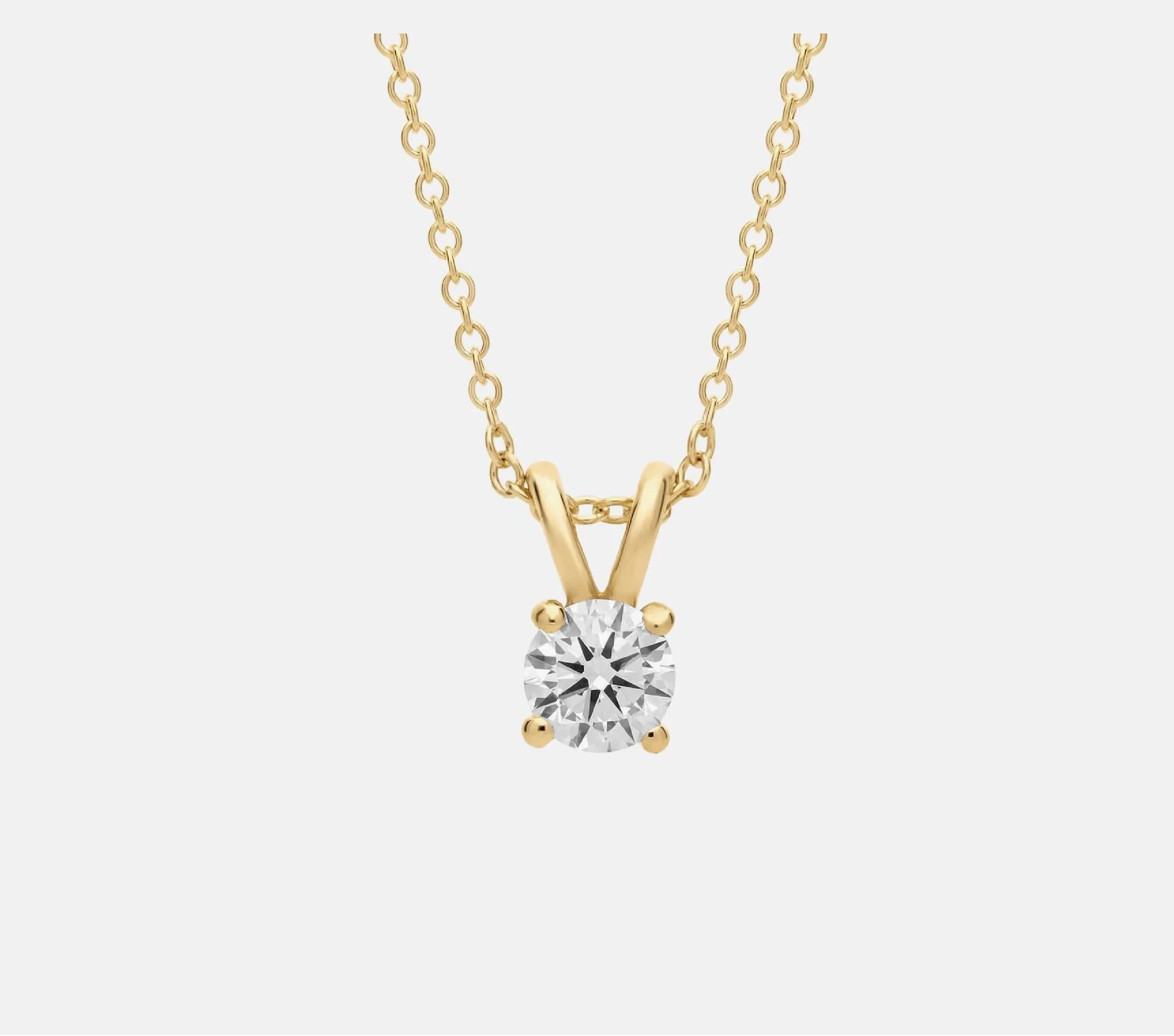 14K Gold Lab Grown Diamond Solitaire Necklace with split bail-0.25ct product image