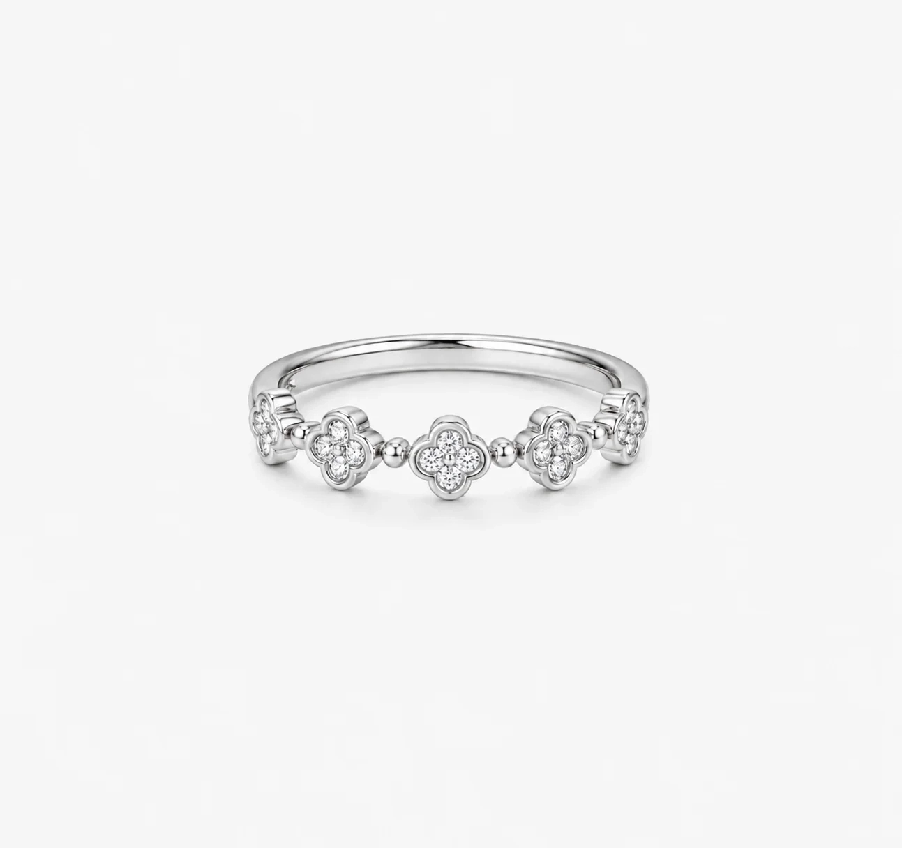 14K Gold natural diamond floral ring product image 1