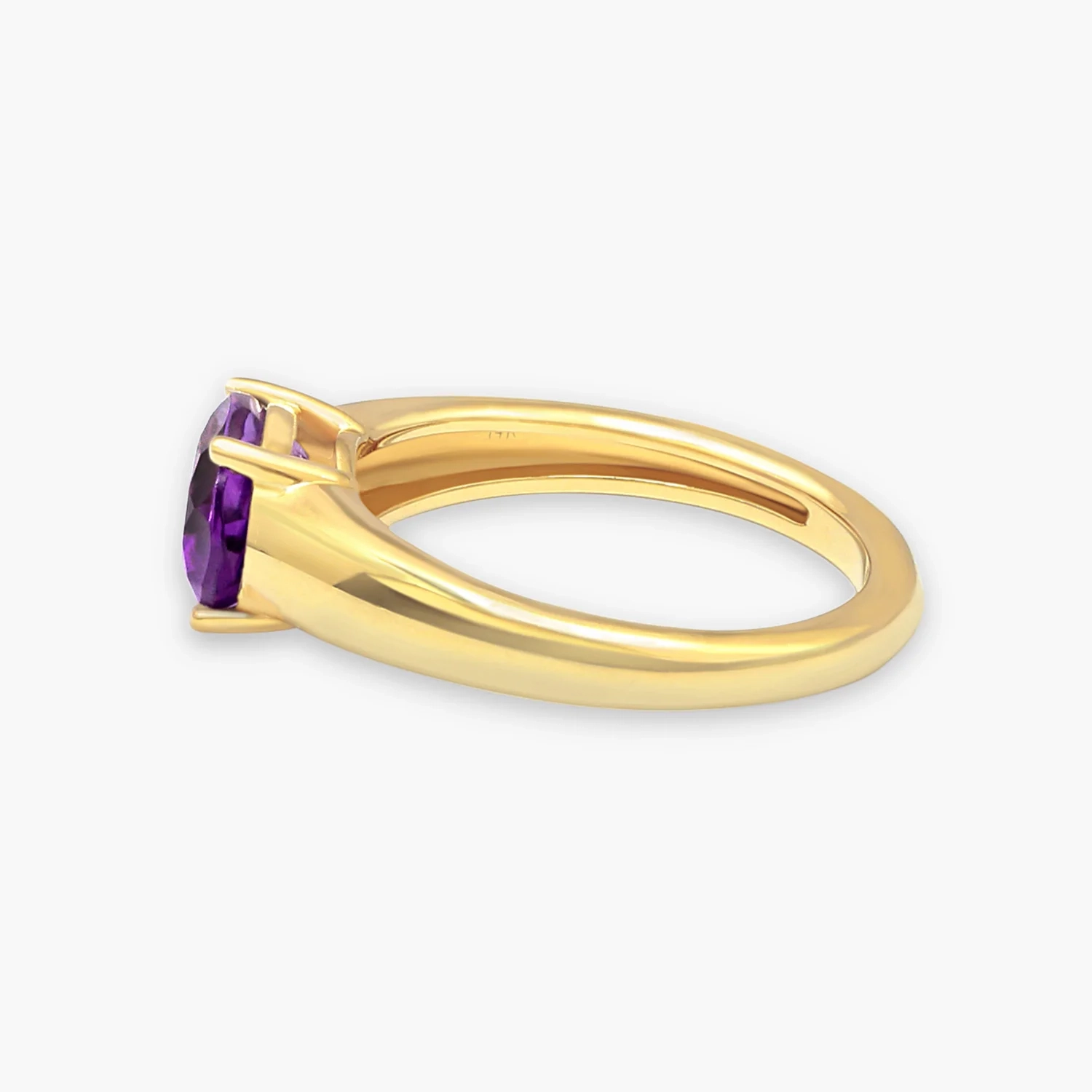 14K Gold Gemstone bold Ring - Amethyst thumbnail 3