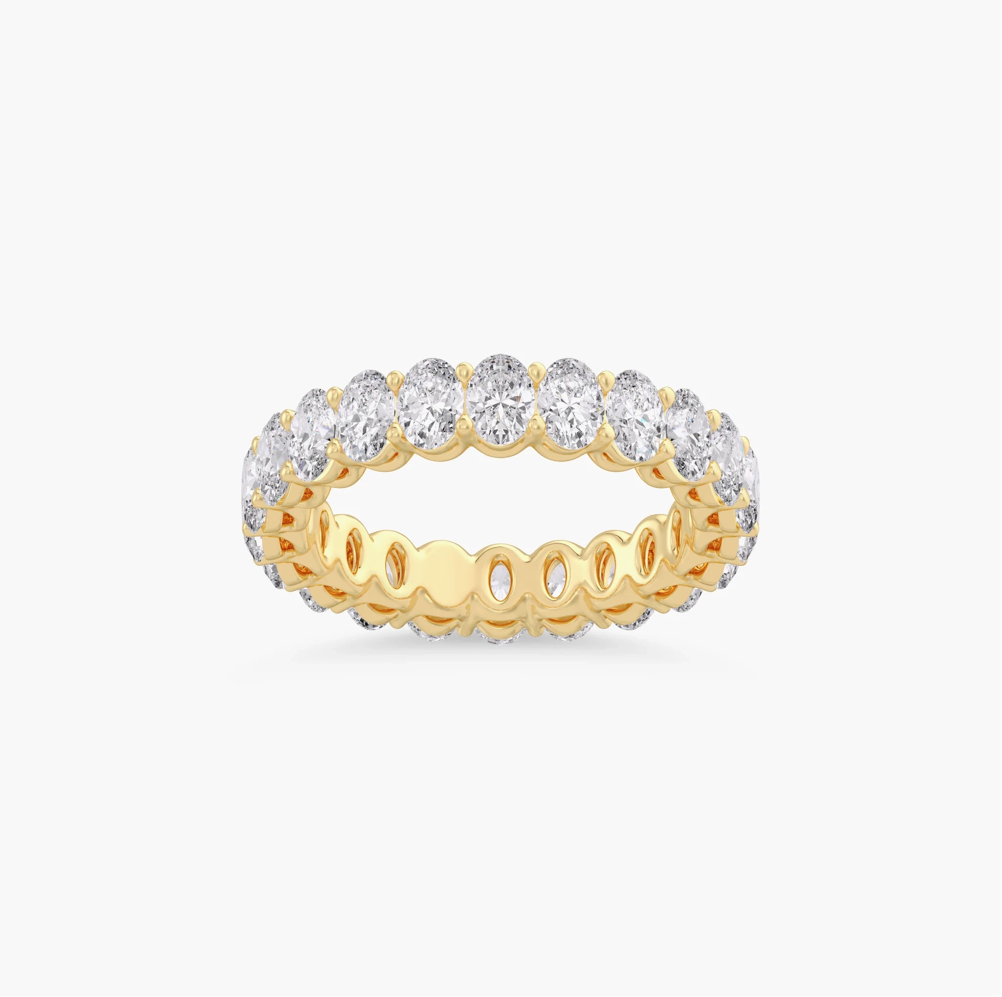 14K Lab Grown Oval Diamond Eternity Band - 3.0 ct thumbnail 4