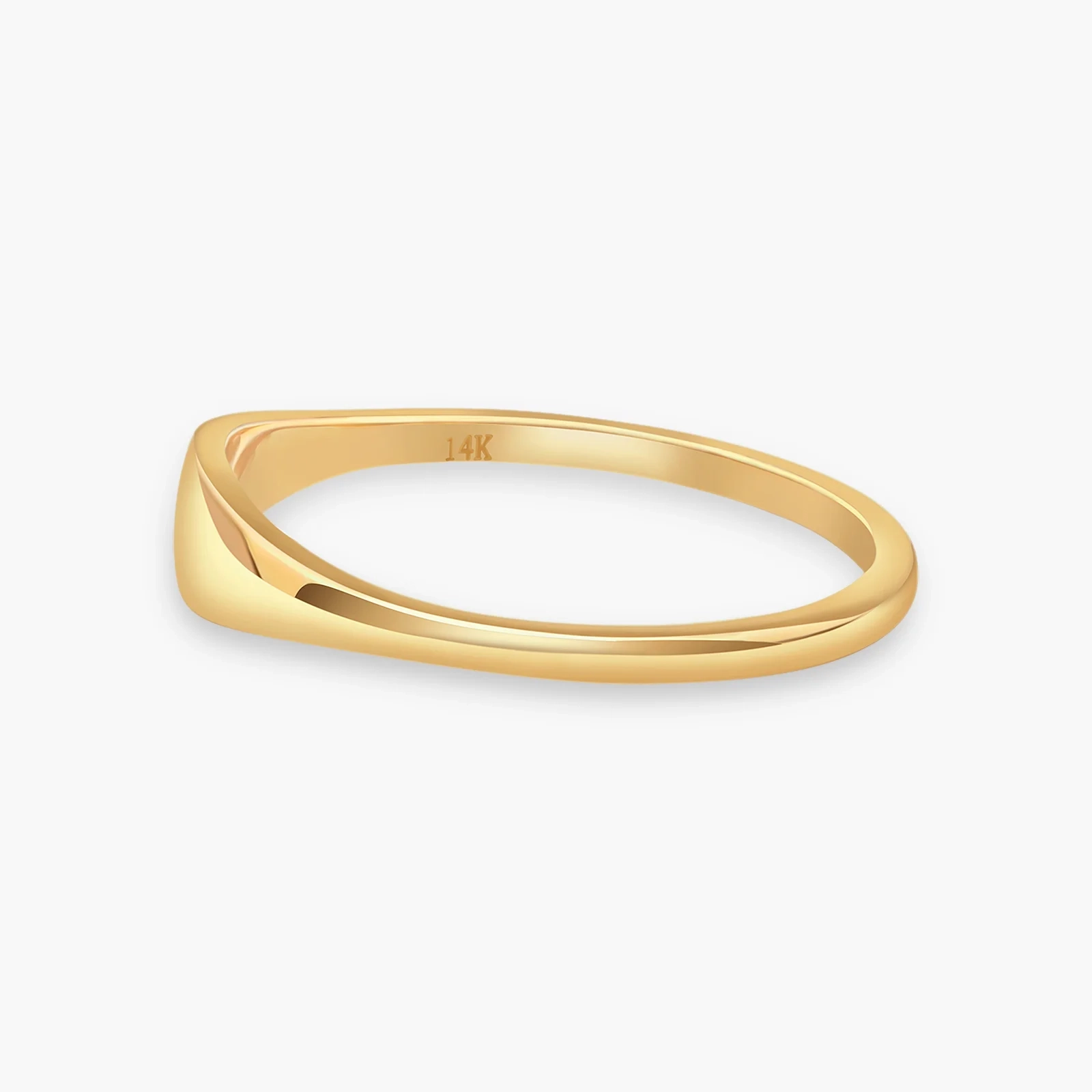14 KT gold Slim Signet Ring thumbnail 2