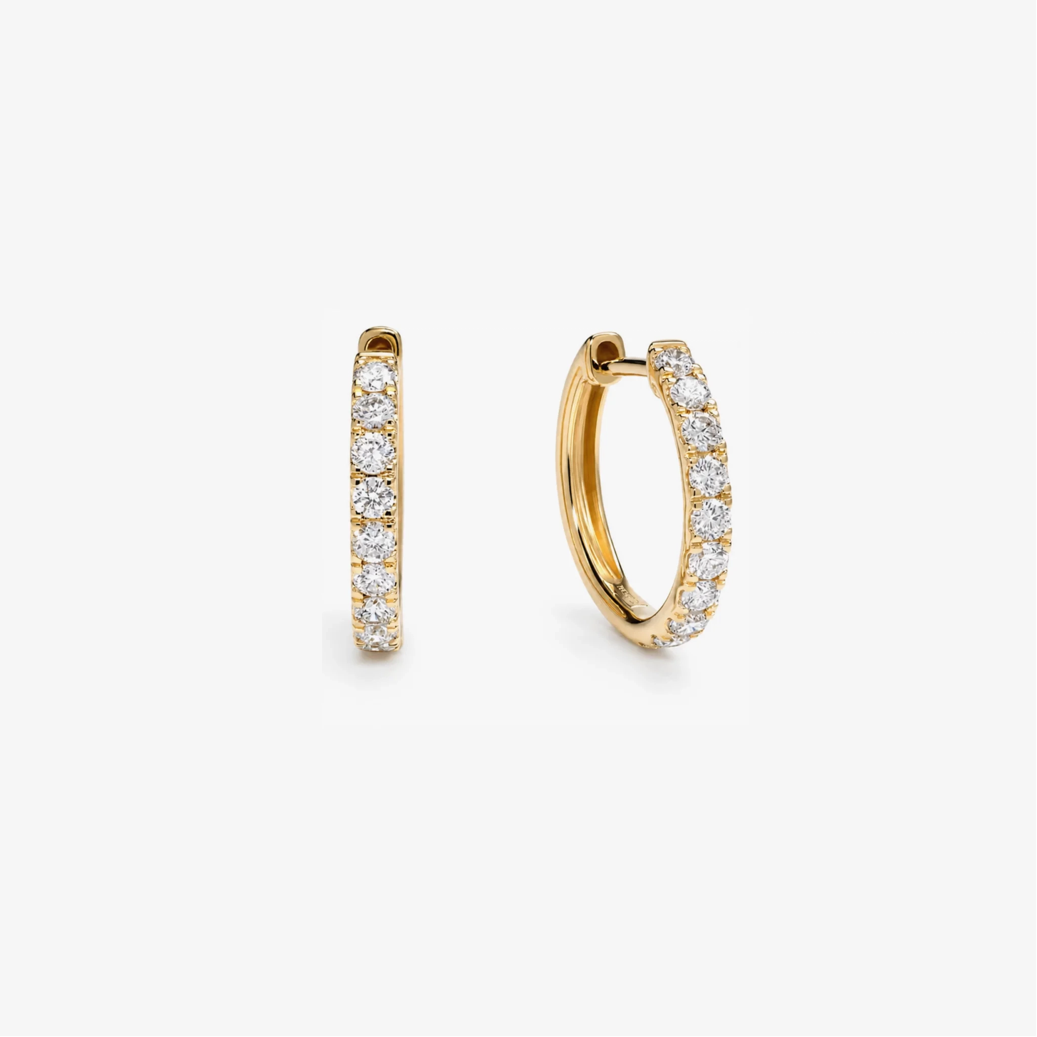 14K Gold Lab Diamond Pave Huggie Hoop - 0.50 ct product image 1