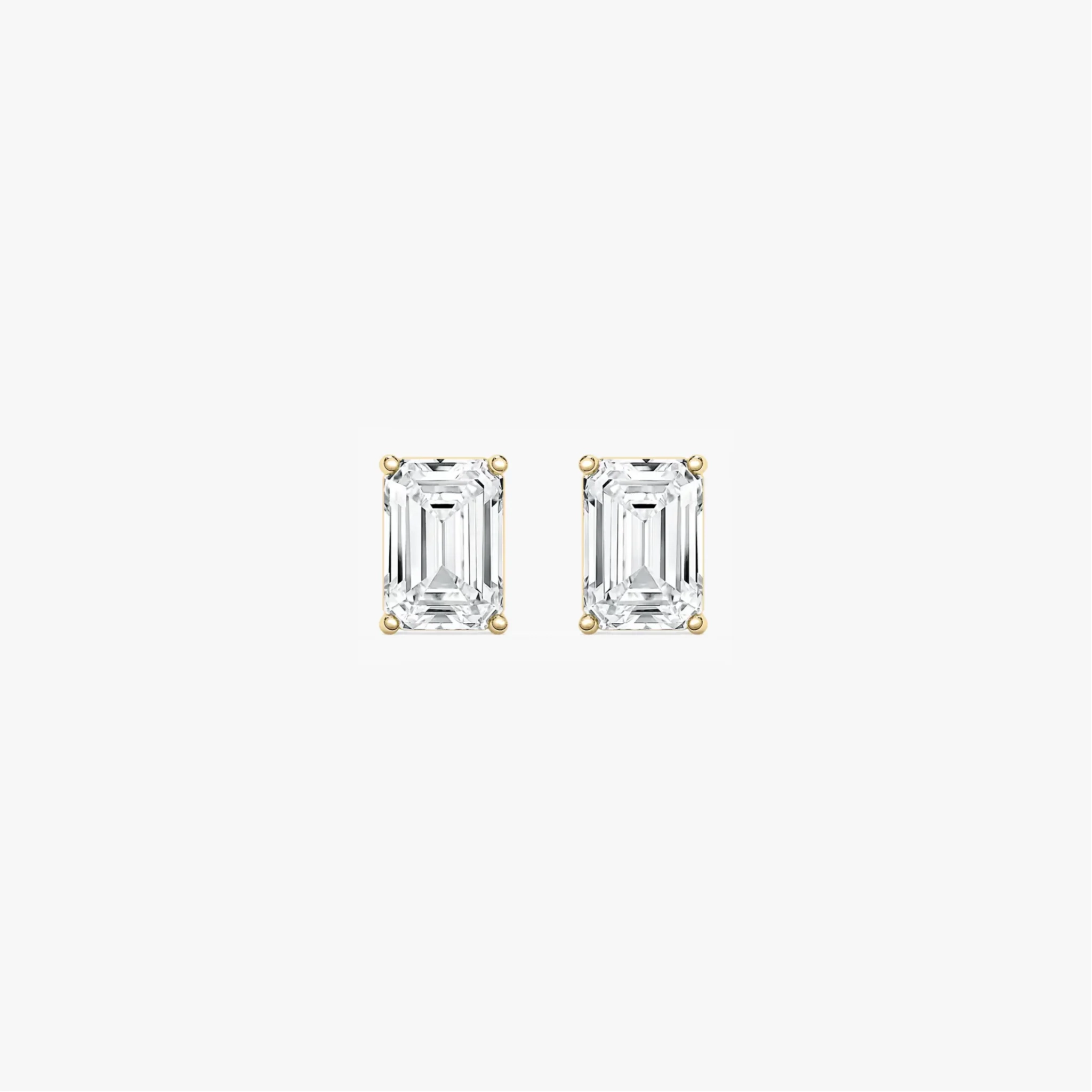 14K Gold Lab Grown Diamond Emerald Solitaire Studs-1.00 ct product image 1