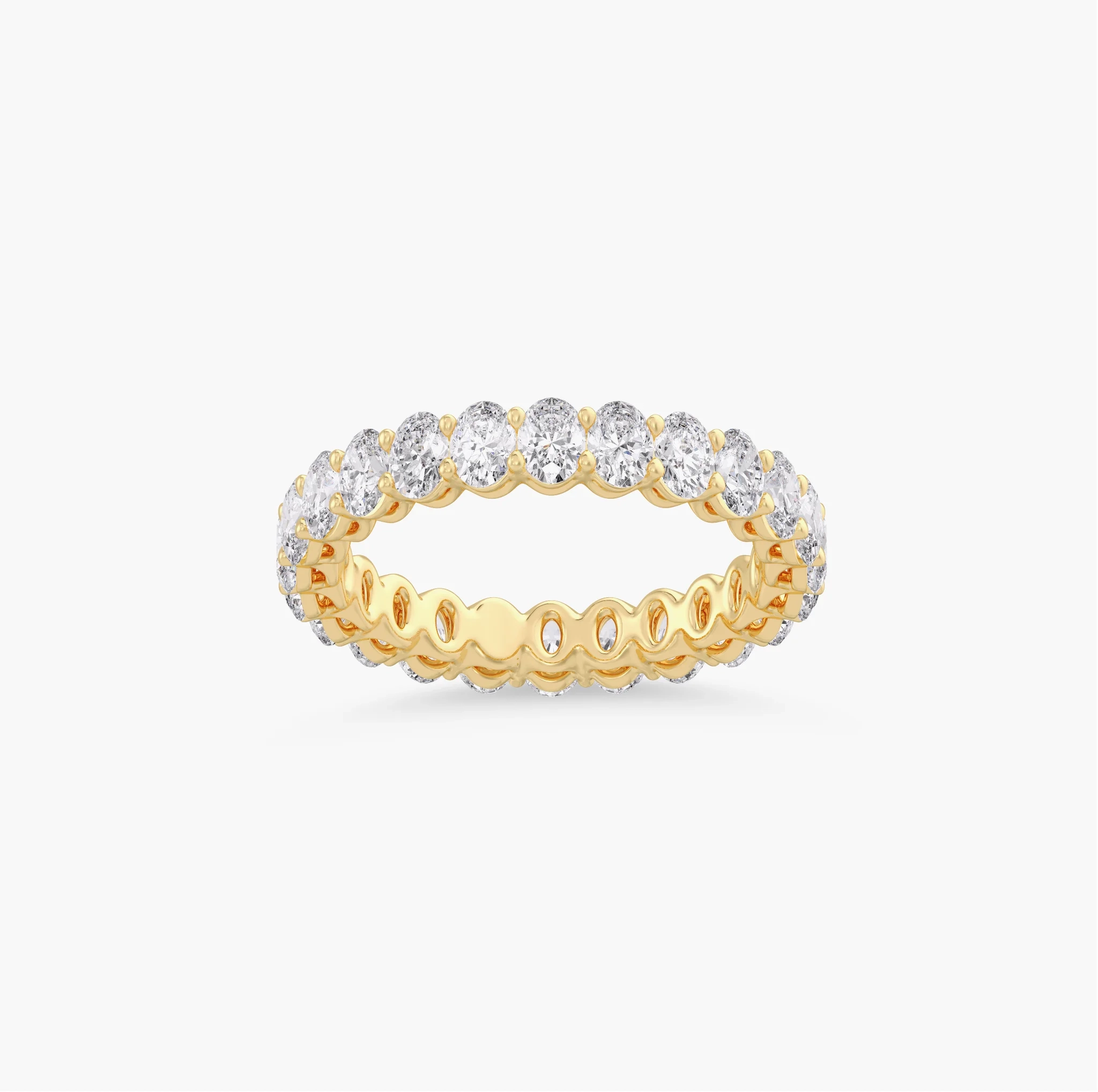 14K Lab Grown Oval Diamond Eternity Band - 2.0 ct thumbnail 4