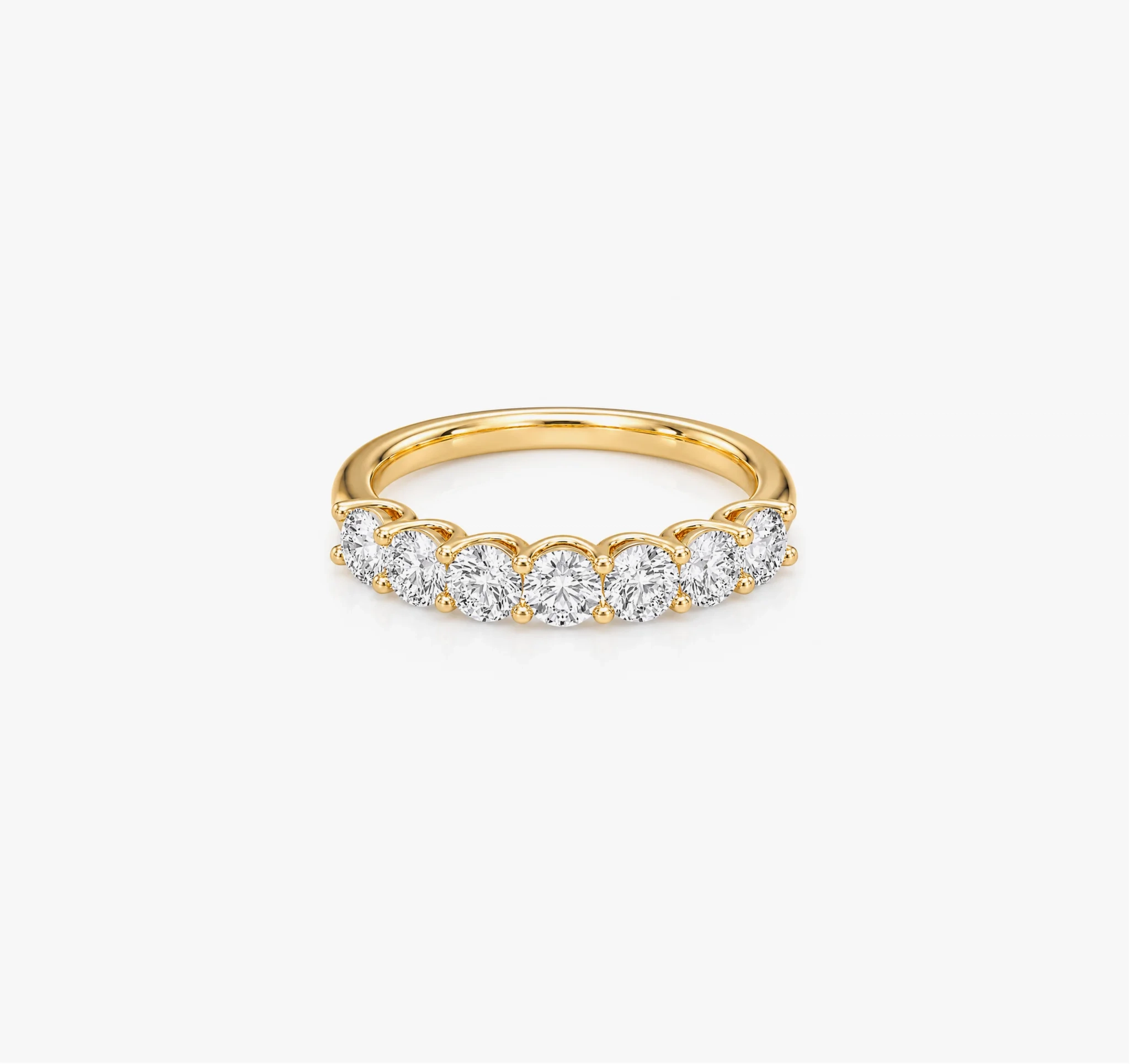 14K LAB Grown Round Diamond Seven Stone Band - 1.00 ct product image 1