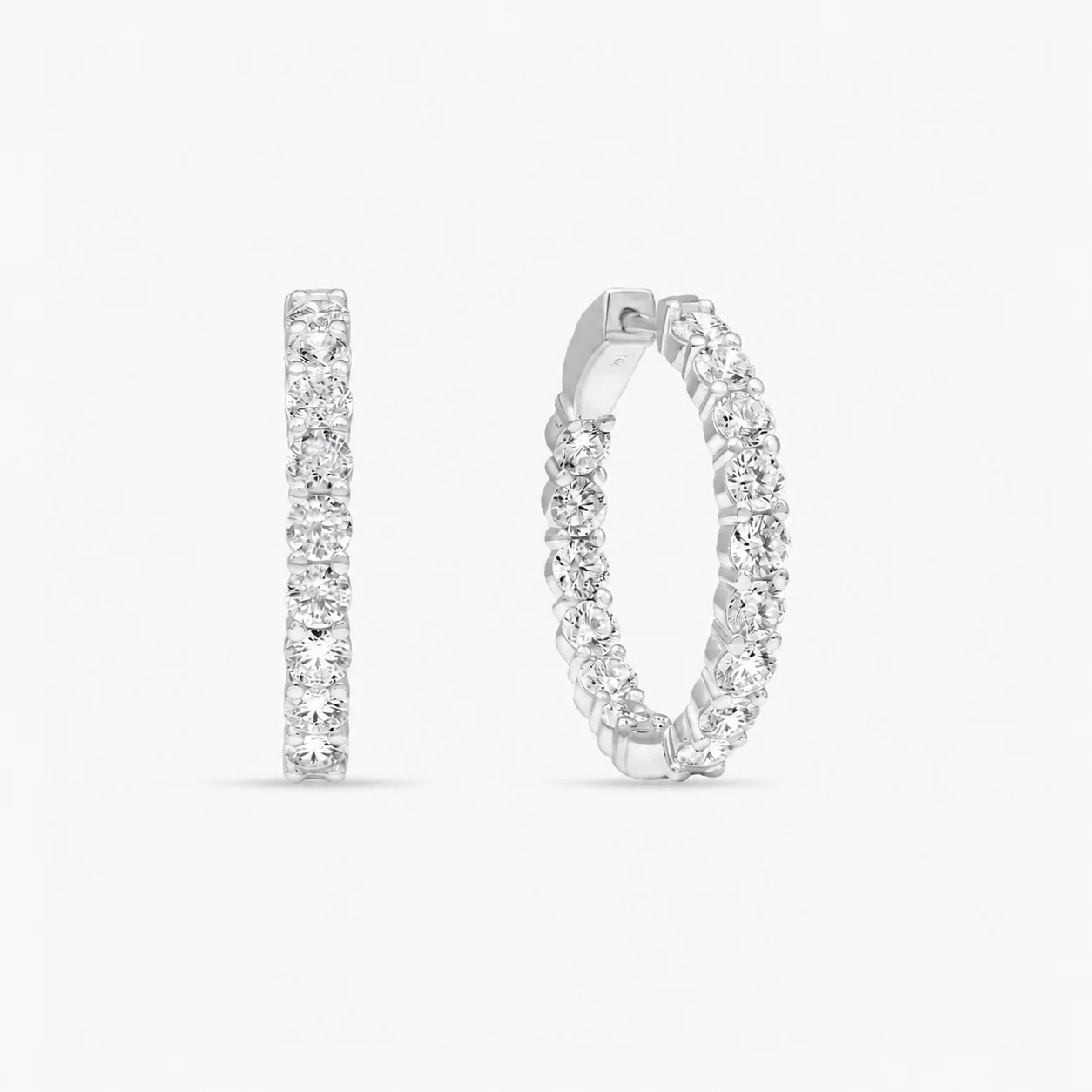 14K Gold Lab Grown Diamond Inside Out Hoops-3.00 ct product image 1