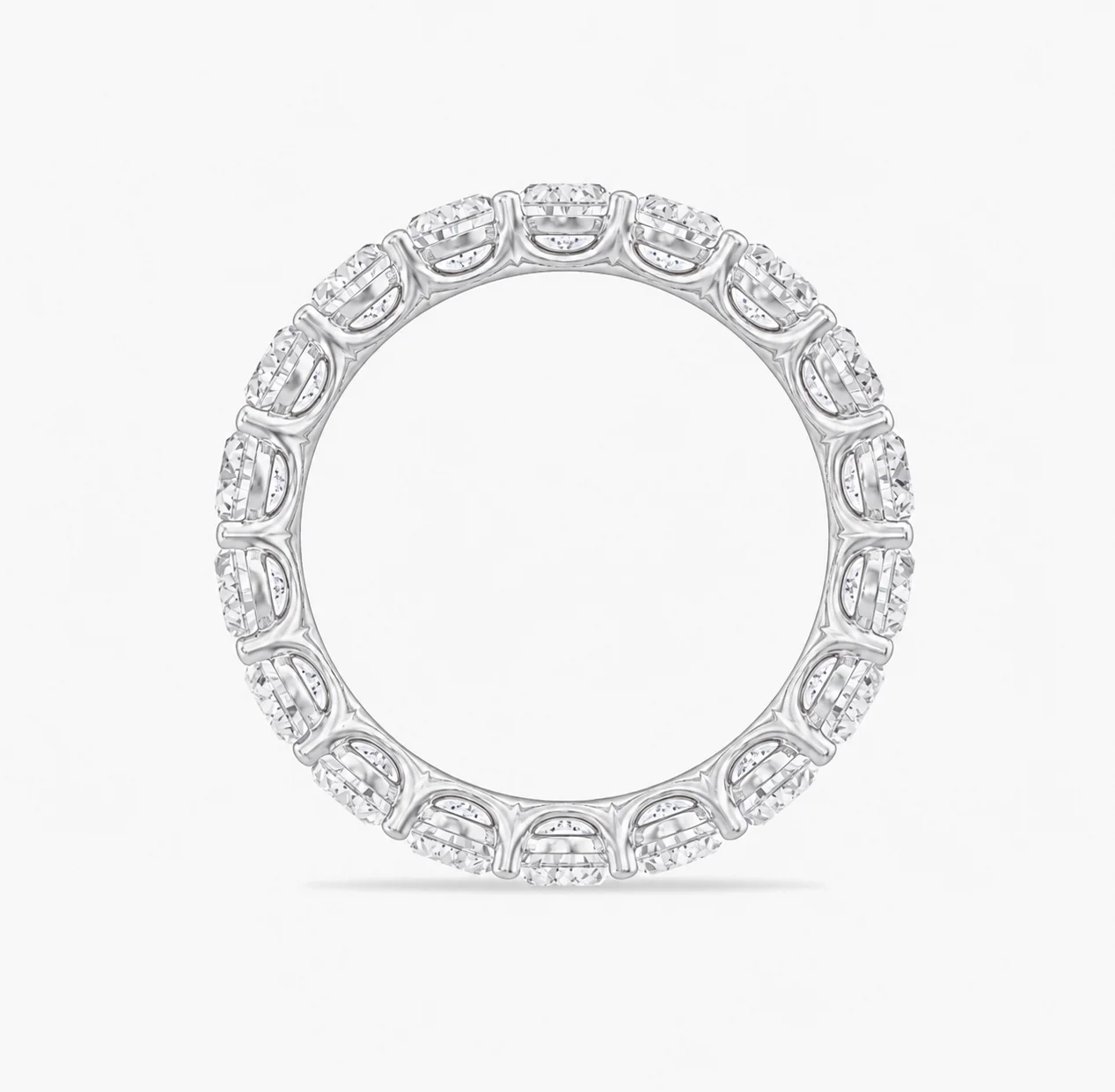 14K Lab Grown Oval Diamond Eternity Band - 4.0 ct thumbnail 3