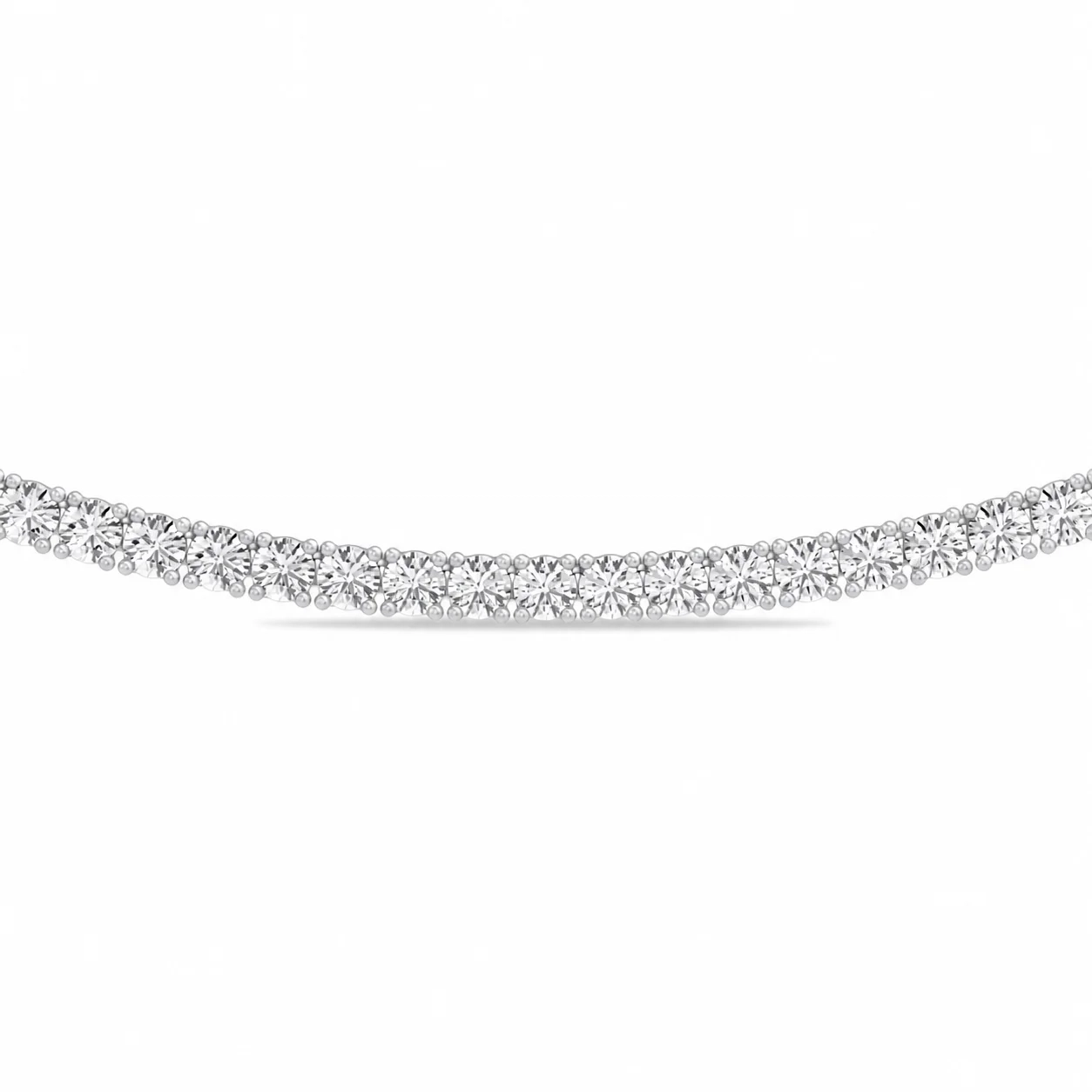 14K Gold Lab Grown Diamond Tennis Necklace-7.00 ct thumbnail 4