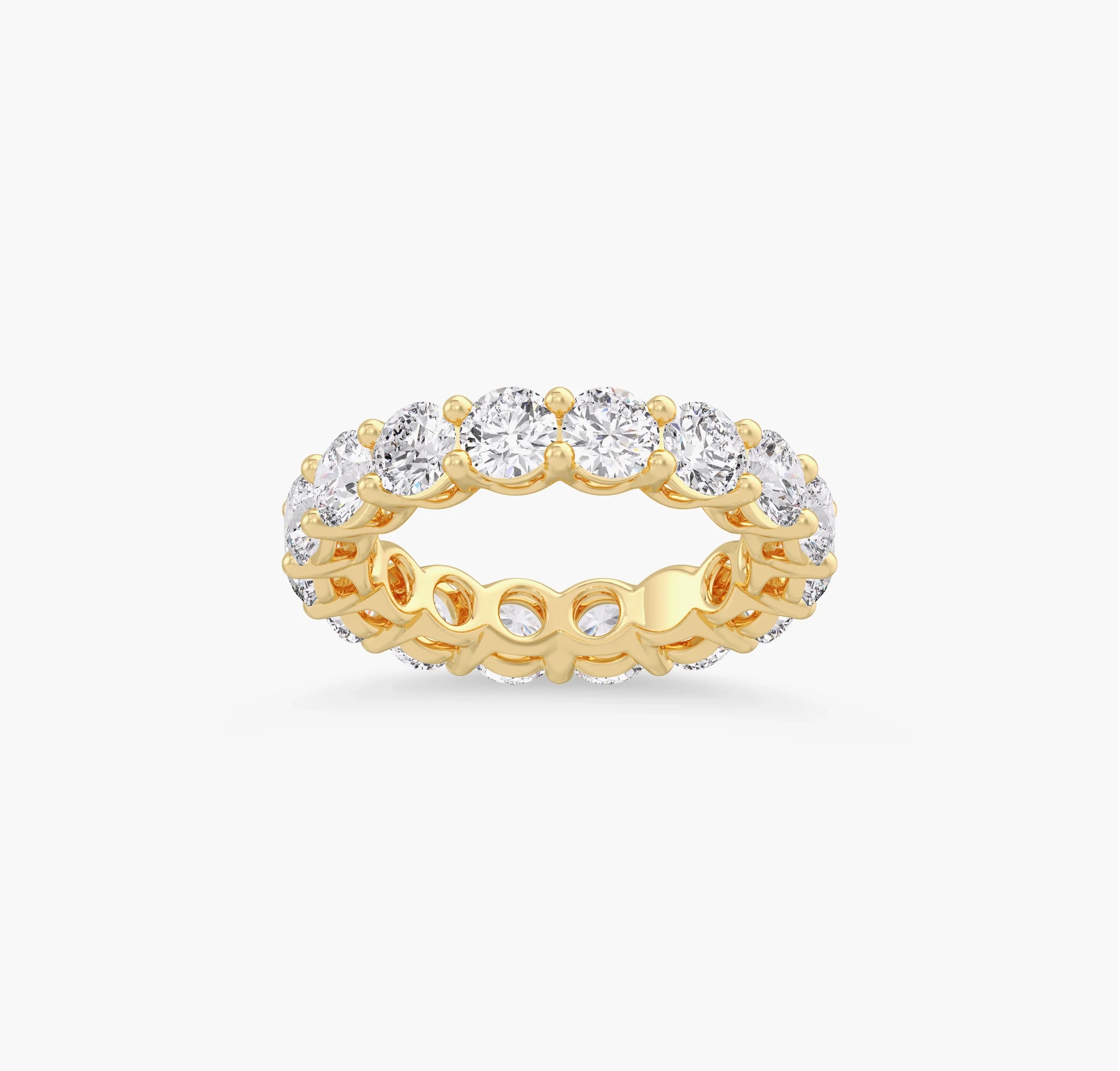 14K Lab Grown Round Diamond Eternity Band - 5.0 ct thumbnail 3