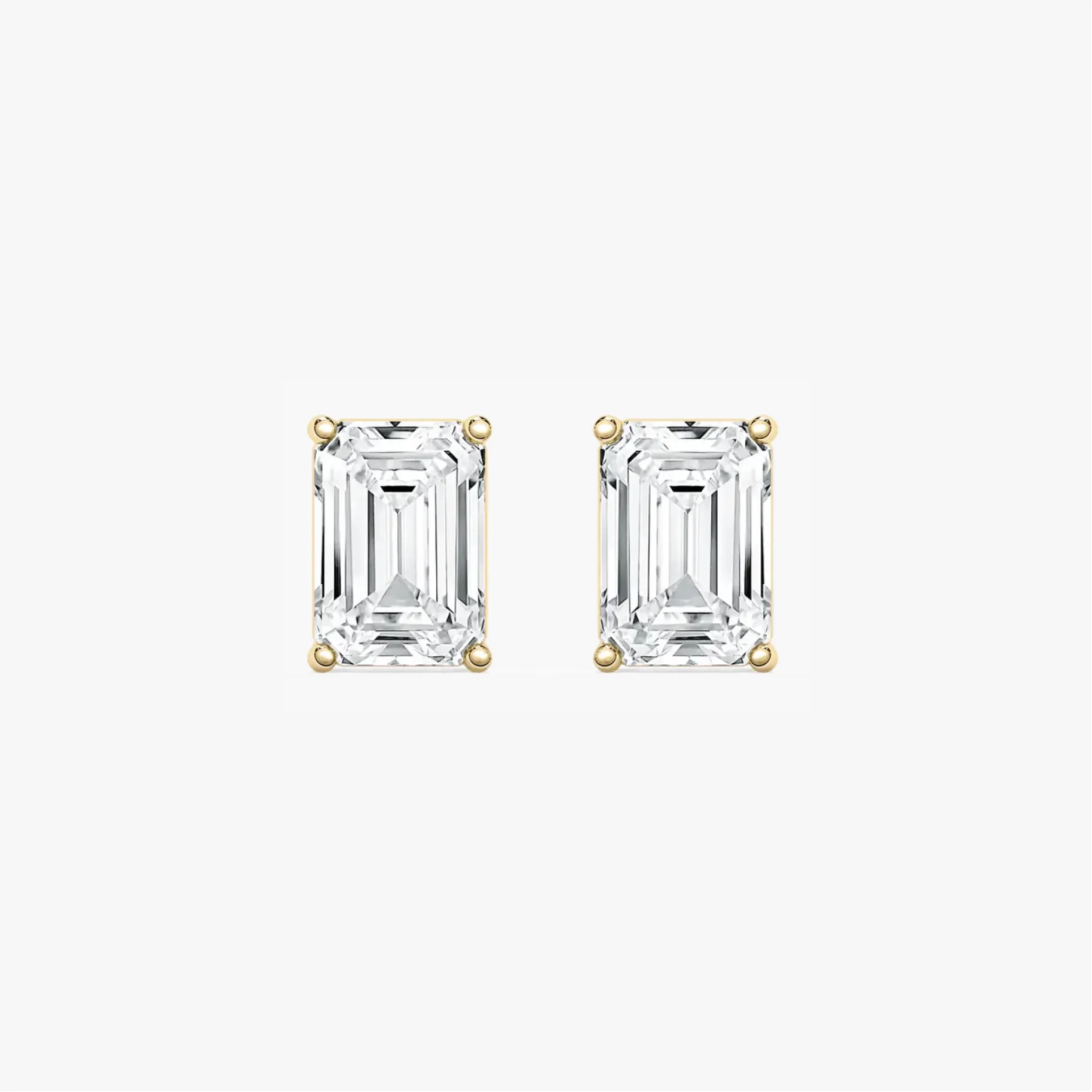 14K Gold Lab Grown Diamond Emerald Solitaire Studs-3.00 ct product image 1