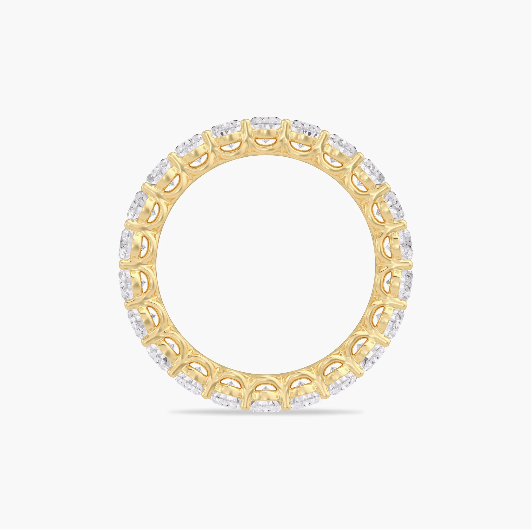 14K Lab Grown Oval Diamond Eternity Band - 3.0 ct thumbnail 3