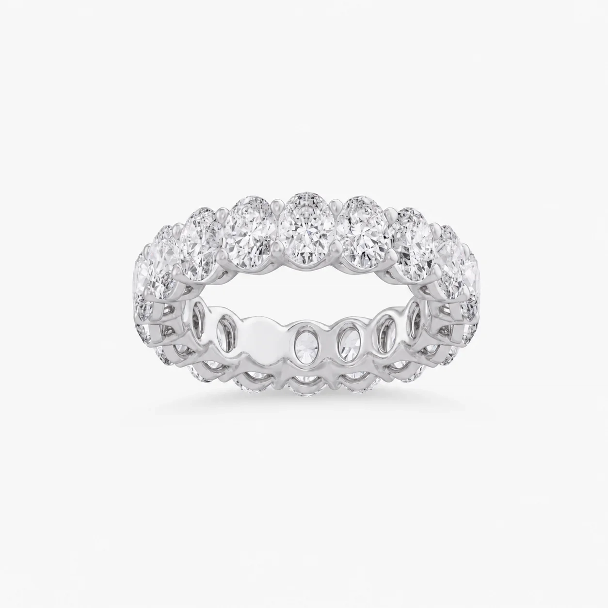 14K Lab Grown Oval Diamond Eternity Band - 5.0 ct thumbnail 2
