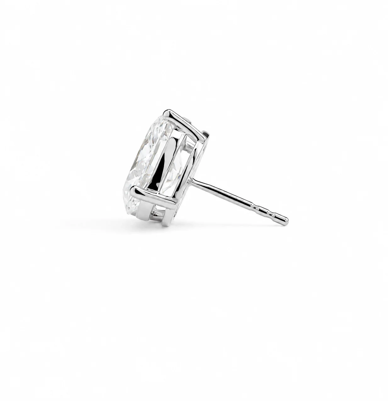 14K Gold Lab Grown Diamond Oval Solitaire Studs-3.00 ct thumbnail 2