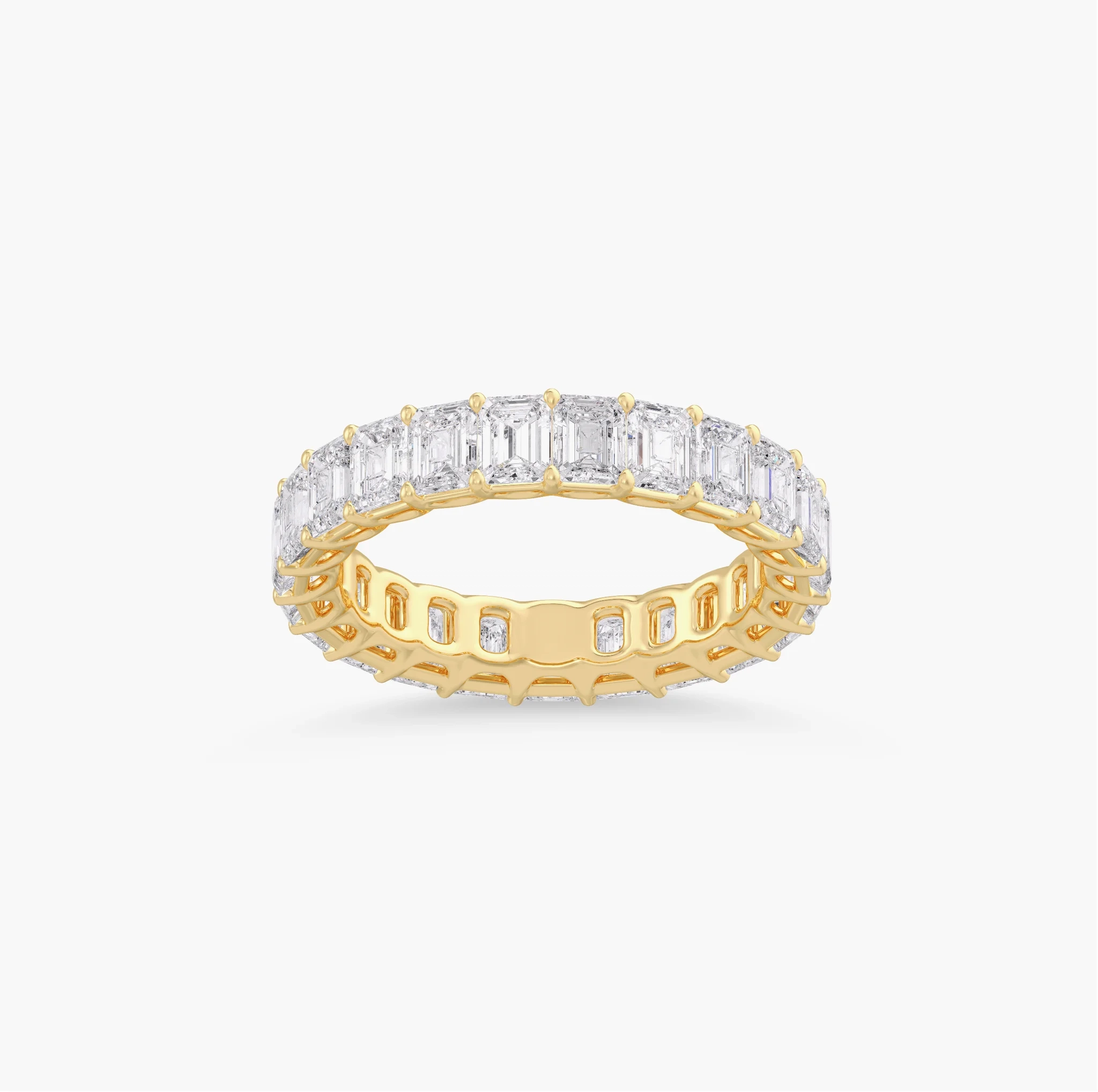 14K Lab Grown Emerald Diamond Eternity Band - 4.0 ct thumbnail 4
