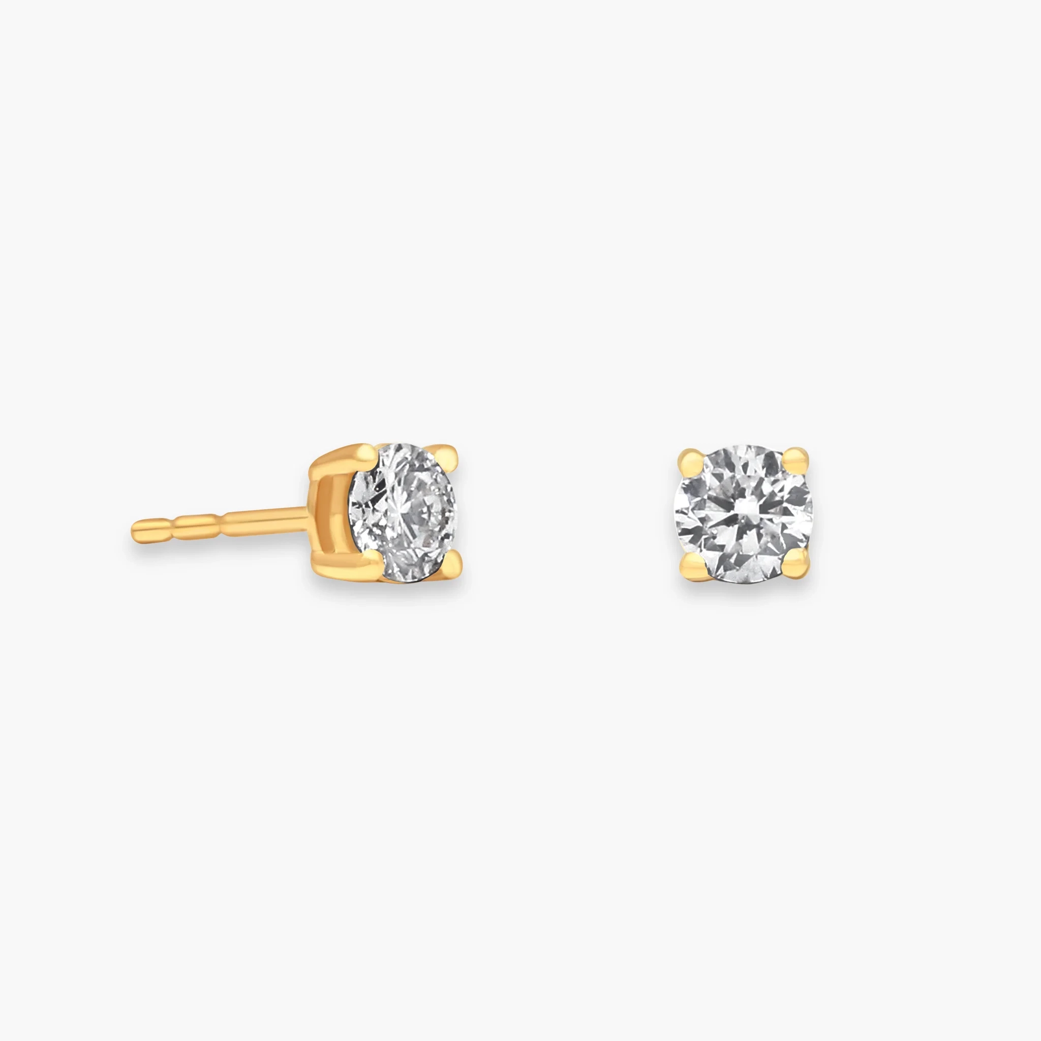 14k Gold Natural Diamond Solitaire Studs - 0.25 ct product image 1