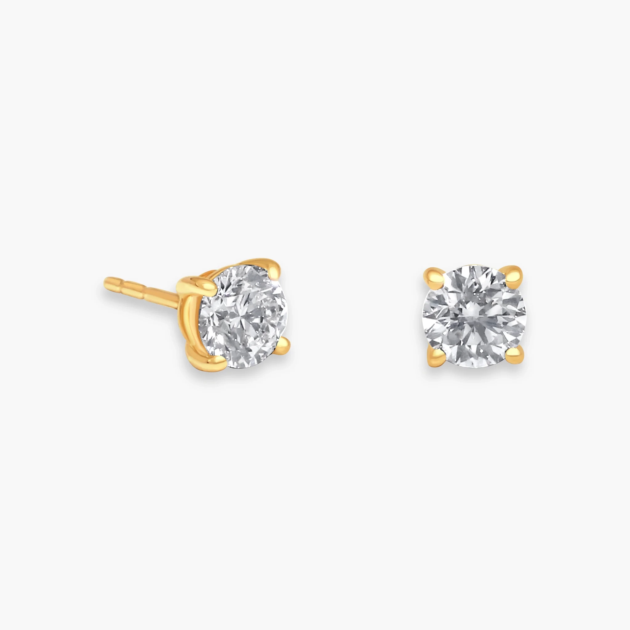 14K Gold Lab Grown Diamond classic Four-Prong Solitaire Studs - 1.5 ct product image