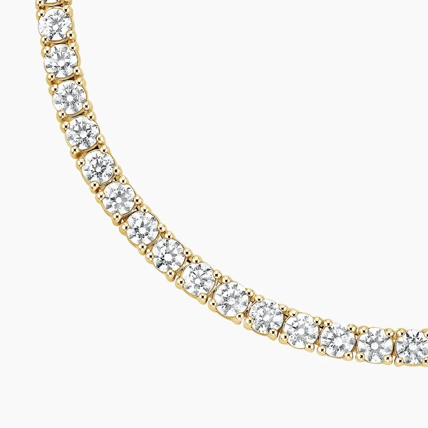 14K Gold Lab Grown Diamond Tennis Necklace-10.00 ct thumbnail 3