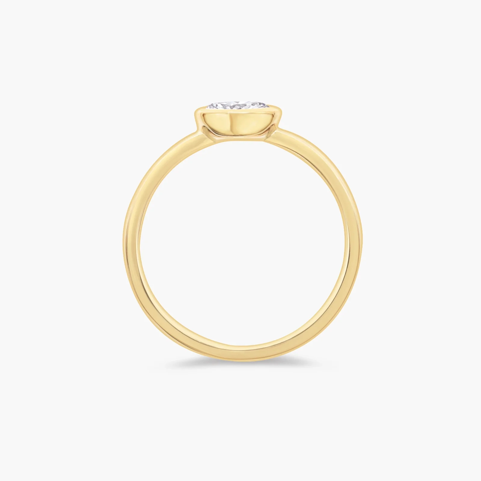 14K Gold Solo Lab Oval Diamond Bezel set Ring - 0.50 ct thumbnail 4