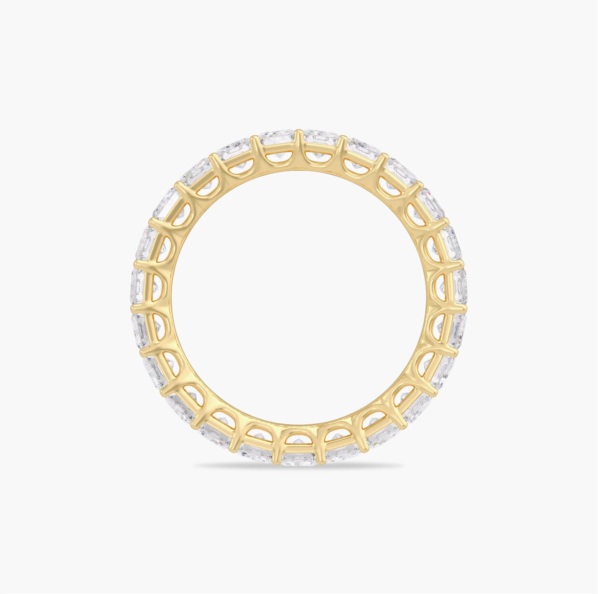 14K Lab Grown Emerald Diamond Eternity Band - 4.0 ct thumbnail 3