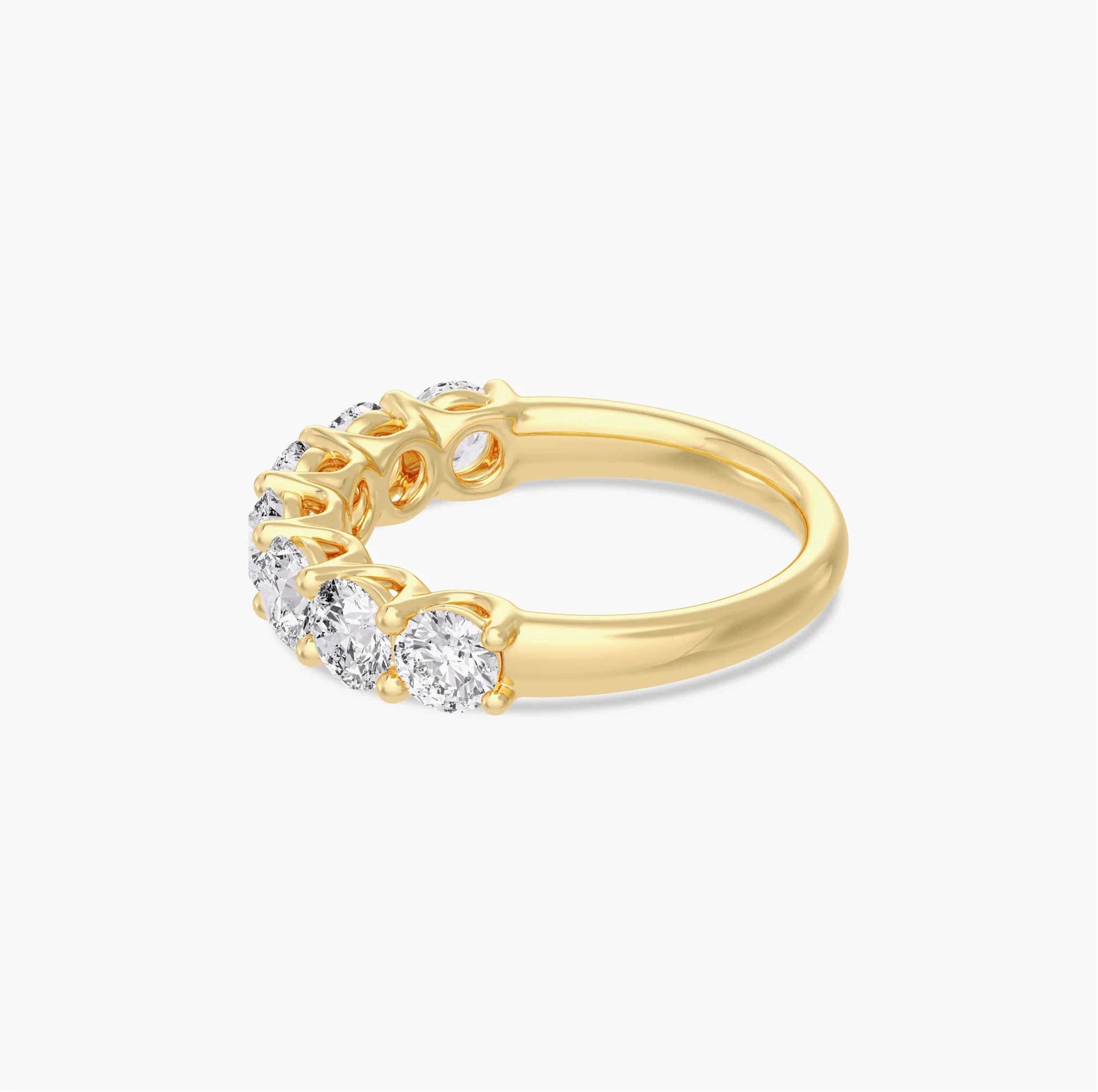 14K LAB Grown Round Diamond Seven Stone Band - 2.00 ct thumbnail 2