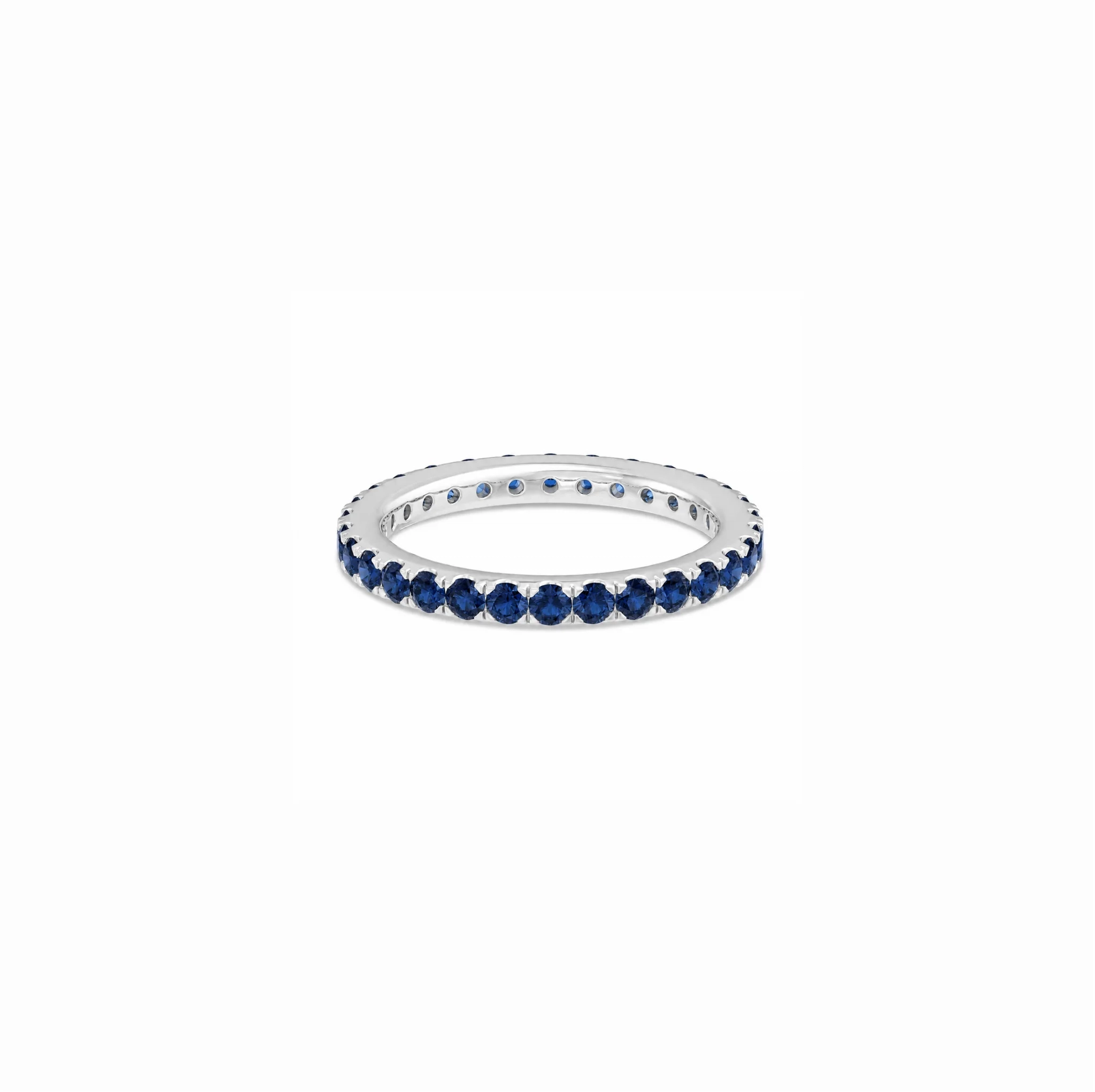 14K Gold LAB Gemstone Pave Eternity Band - LAB Created Blue Sapphire product image 1